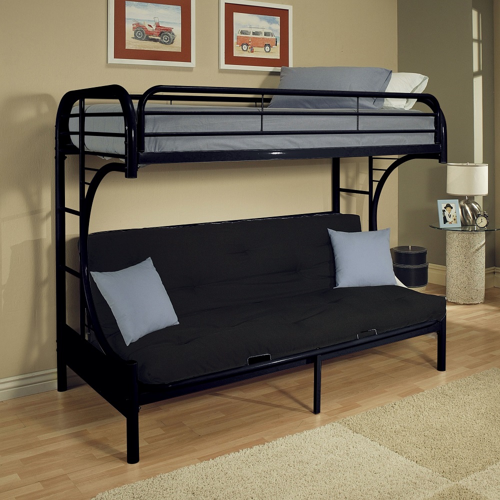 Acme Eclipse Twin XL/Queen Futon Bunk Bed Model 02093BK