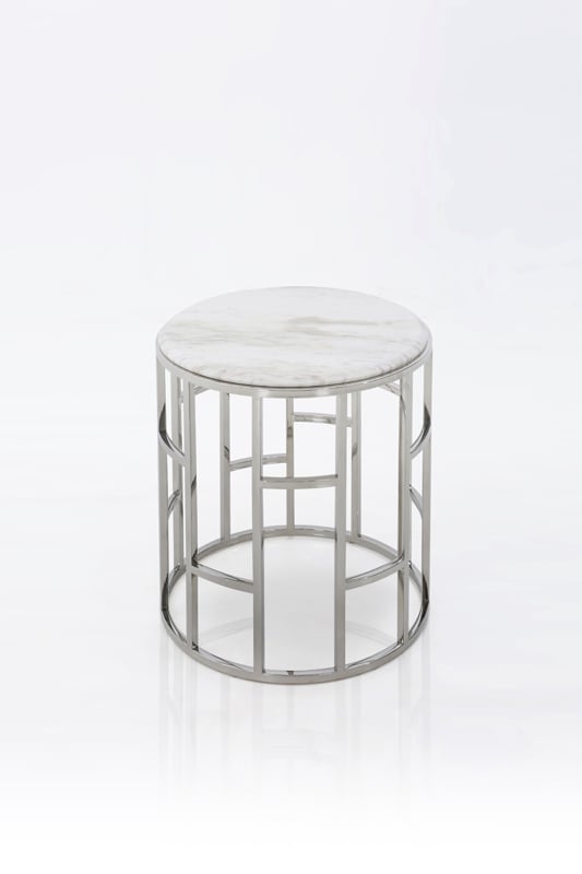LA Furniture Silvan Modern Marble & Stainless Steel End Table VGHB228B-MBL Contemporary Style by Vig Furnitrue Number 74881 Catch Home Goods