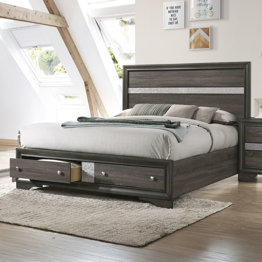 Acme Naima EK Bed with Storage Model 25967EK