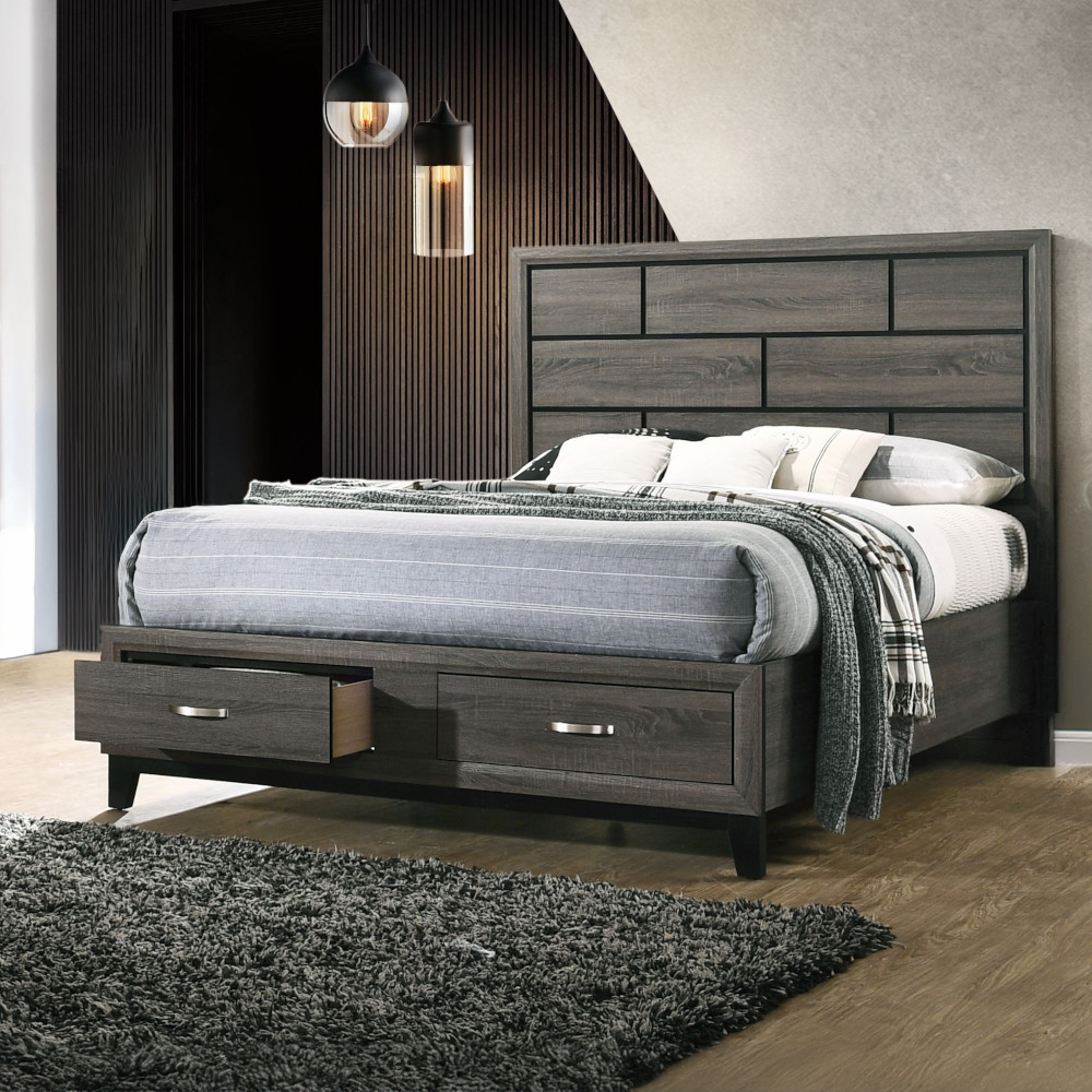 Acme Valdemar EK Bed with Storage Model 27057EK