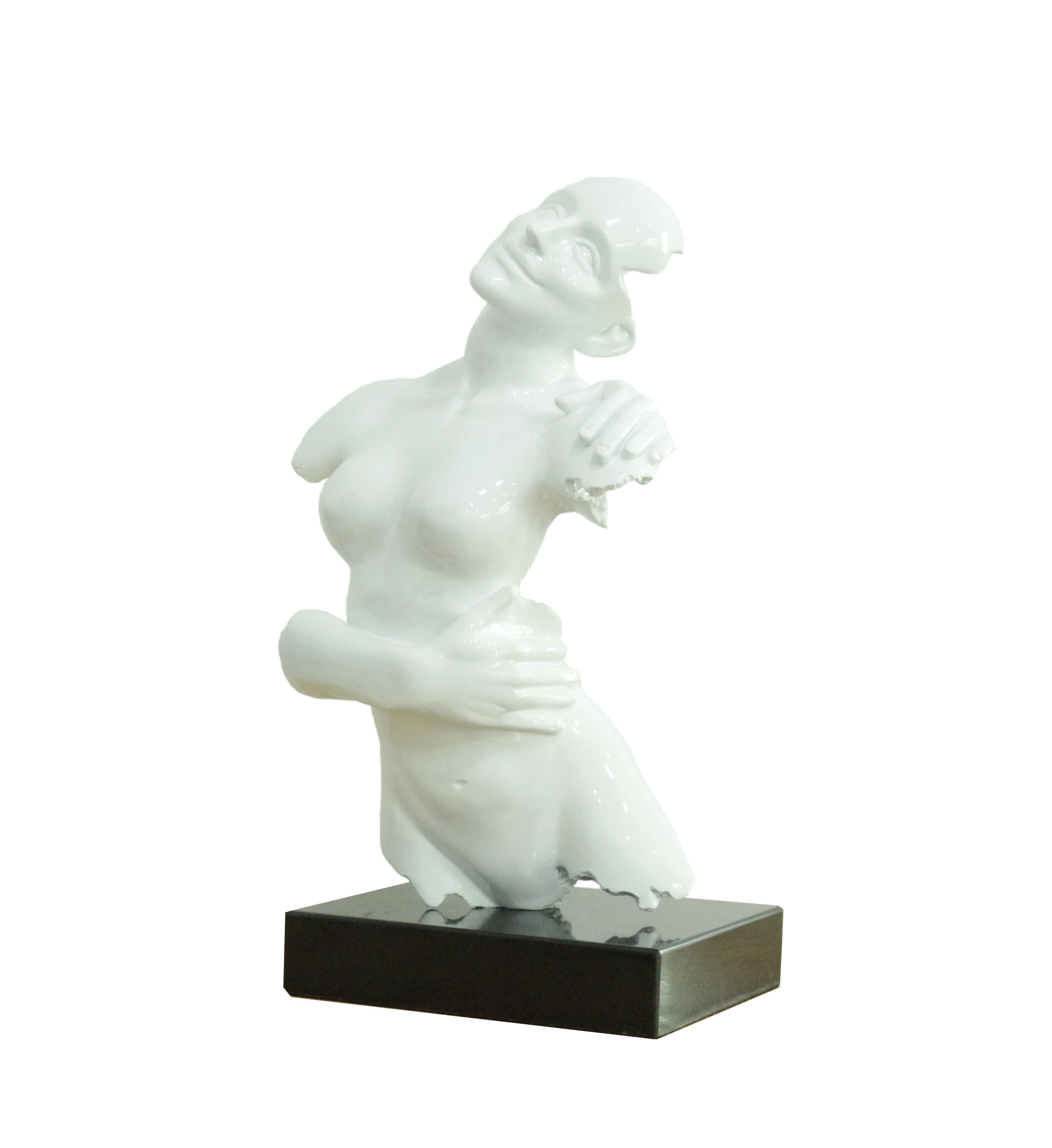 LA Furniture Woman Torso Modern White + Black Base Sculpture VGTH-DL-044 Contemporary Style by Vig Furnitrue Number 81347 Catch Home Goods