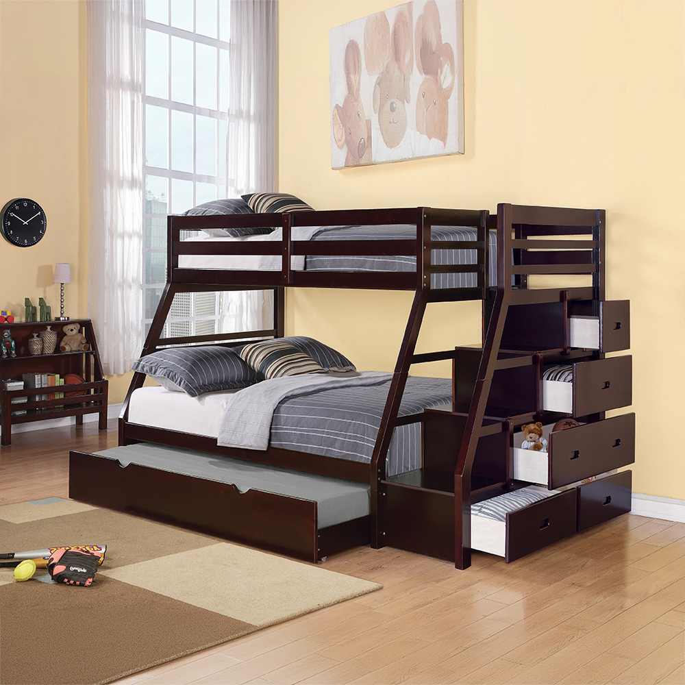Acme Jason Twin/Full Bunk Bed with Trundle & Storage Model 37015