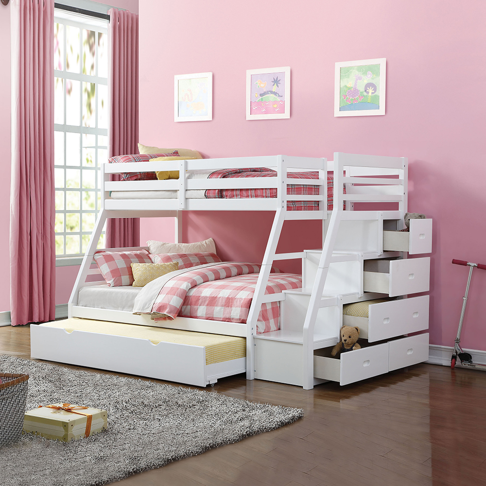 Acme Jason Twin/Full Bunk Bed with Trundle & Storage Model 37105