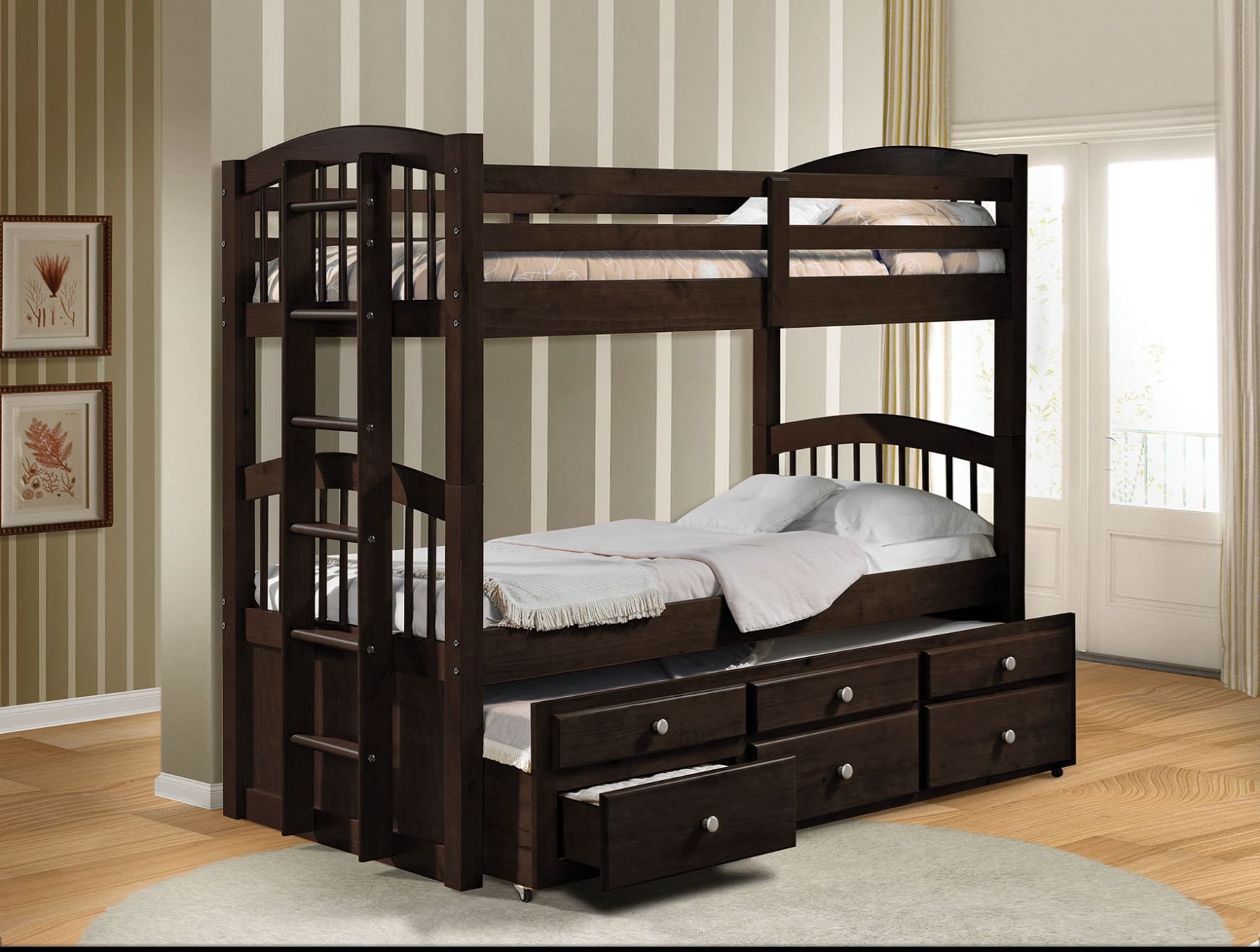 Acme Micah Twin/Twin Bunk Bed with Trundle & Storage Model 40000