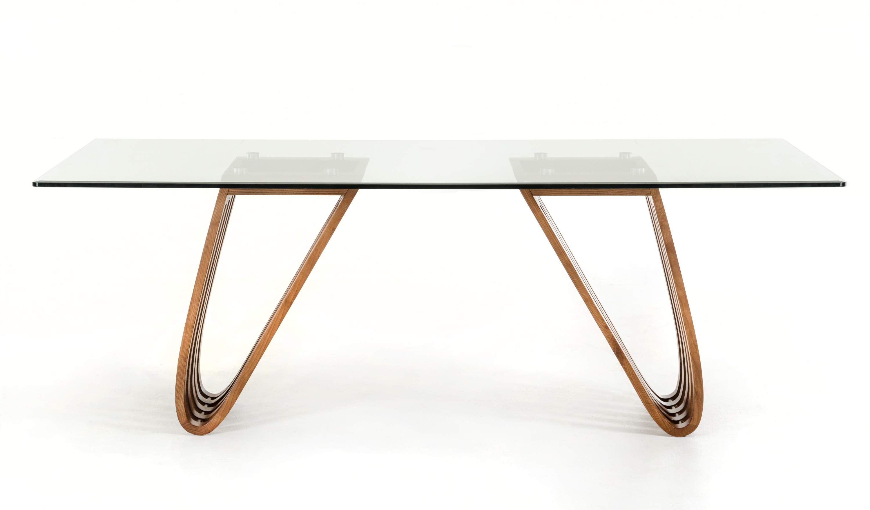 LA Furniture Draper Mid-Century Walnut & Glass Dining Table VGCSDT-1498-GLS Contemporary Style by Vig Furnitrue Number 70407 Catch Home Goods