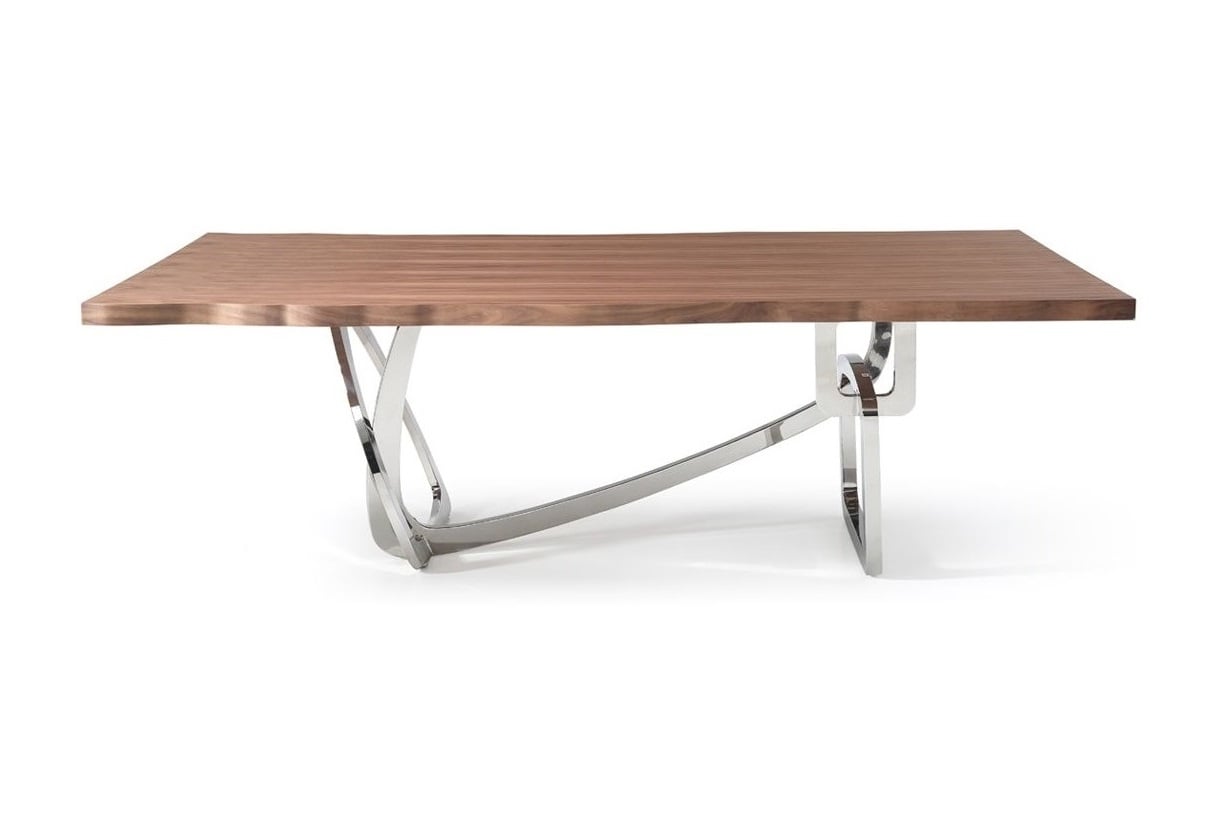 LA Furniture Addy Modern Walnut & Stainless Steel Dining Table VGVCT1301S-24 Contemporary Style by Vig Furnitrue Number 73266A Catch Home Goods