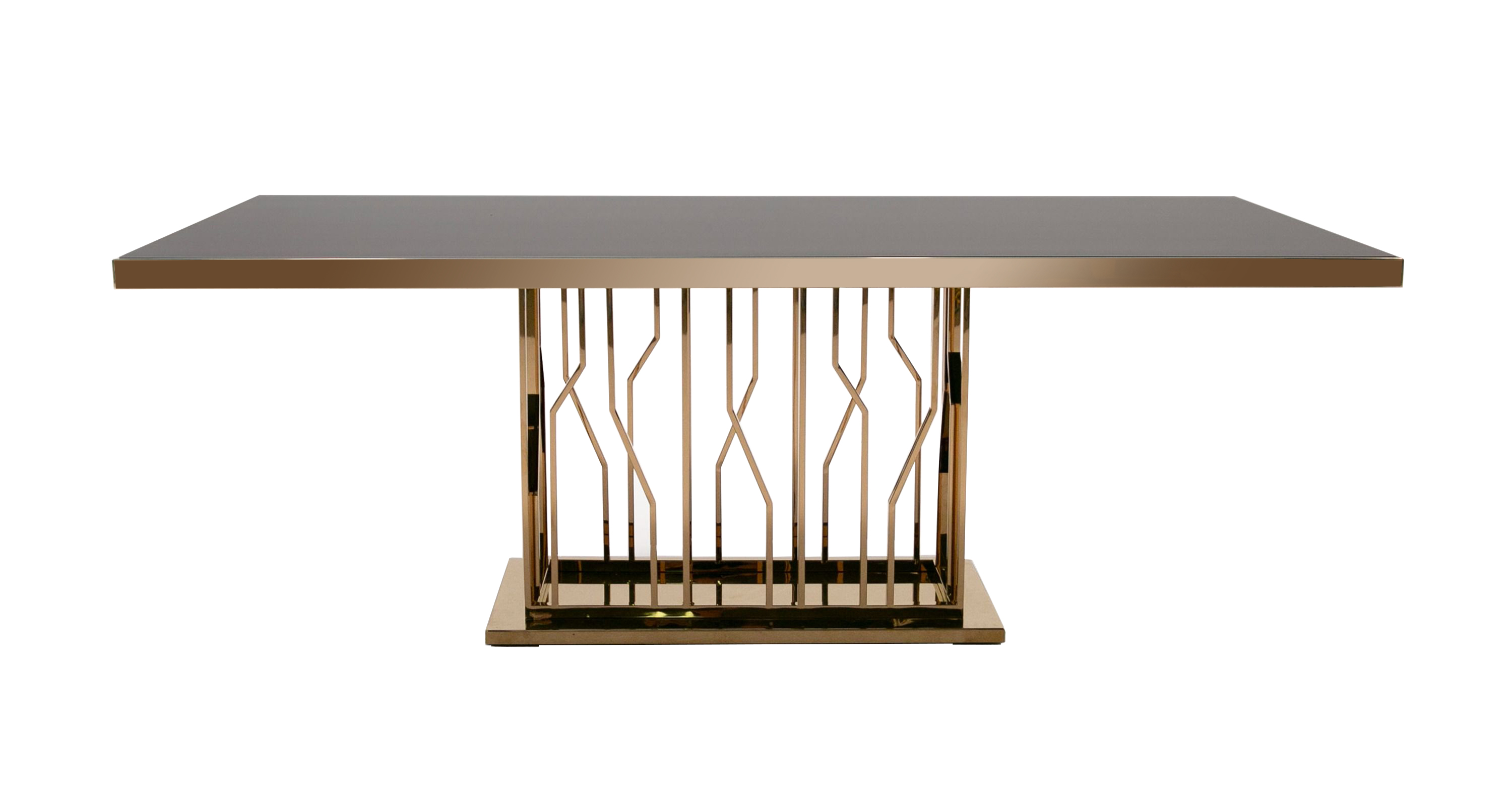 LA Furniture Marston Modern Black Glass & Rosegold Dining Table VGVCT8919-G Contemporary Style by Vig Furnitrue Number 74902 Catch Home Goods