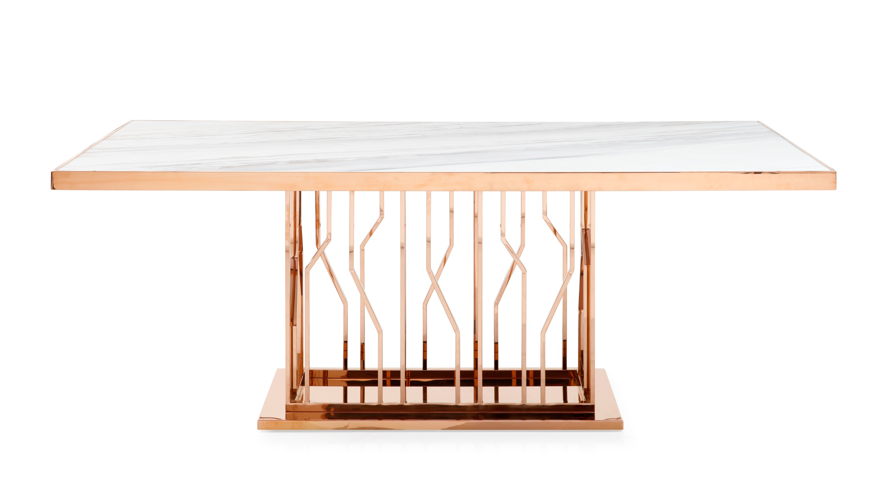 LA Furniture Marston Modern White Marble & Rosegold Dining Table VGVCT8919-M Contemporary Style by Vig Furnitrue Number 74903 Catch Home Goods