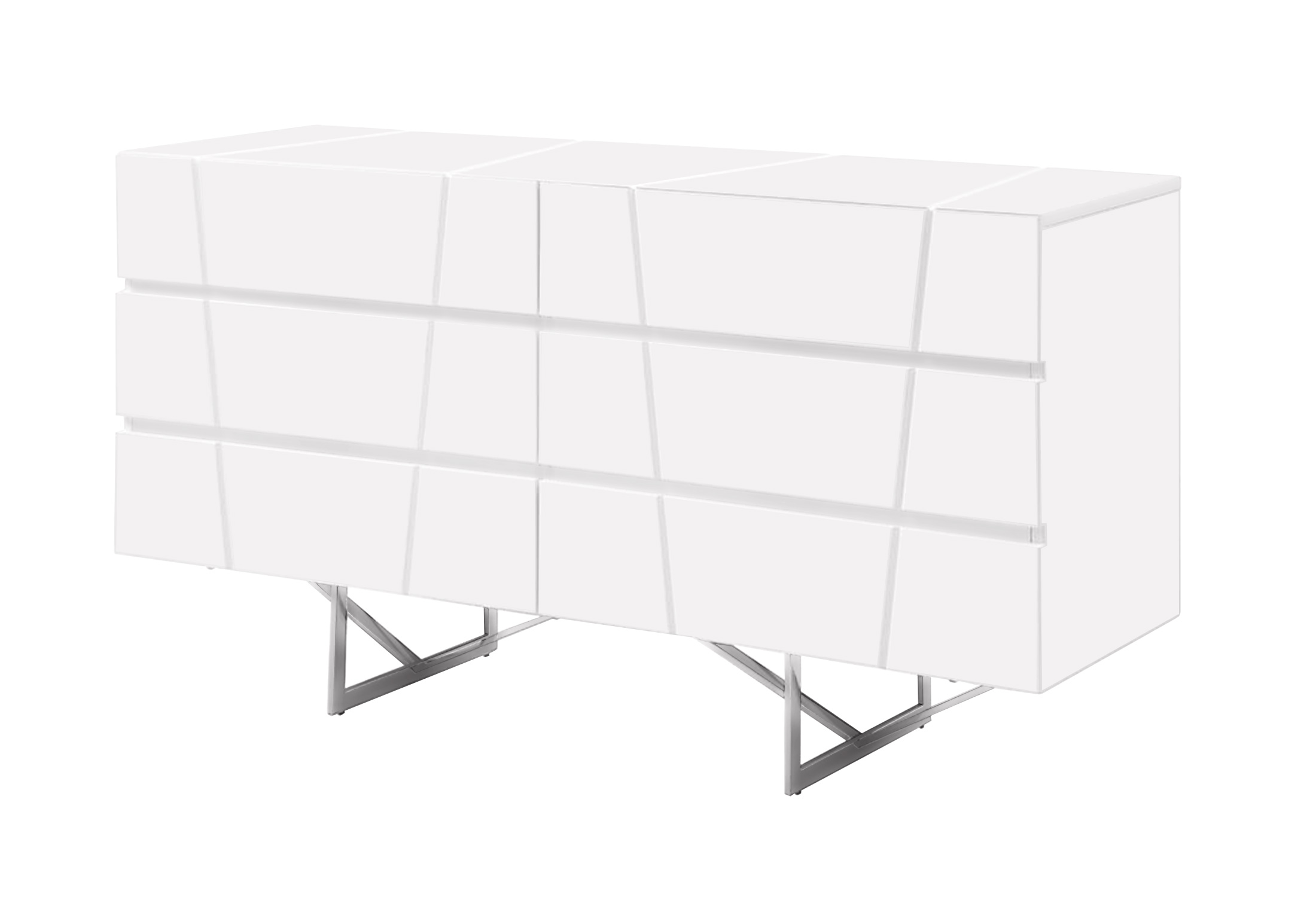 LA Furniture Chrysler Modern White Dresser VGVCJ8978-D-WHT Contemporary Style by Vig Furnitrue Number 75857 Catch Home Goods