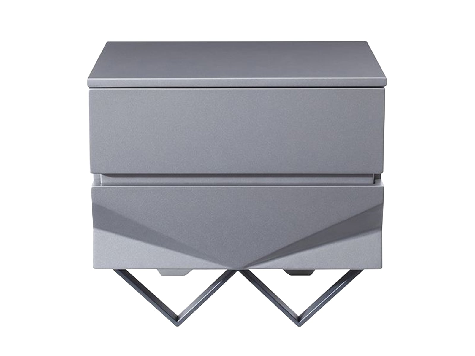 LA Furniture Duke Modern Grey & Black Gun Chrome Nightstand VGVCN1811-GRY Contemporary Style by Vig Furnitrue Number 75867 Catch Home Goods