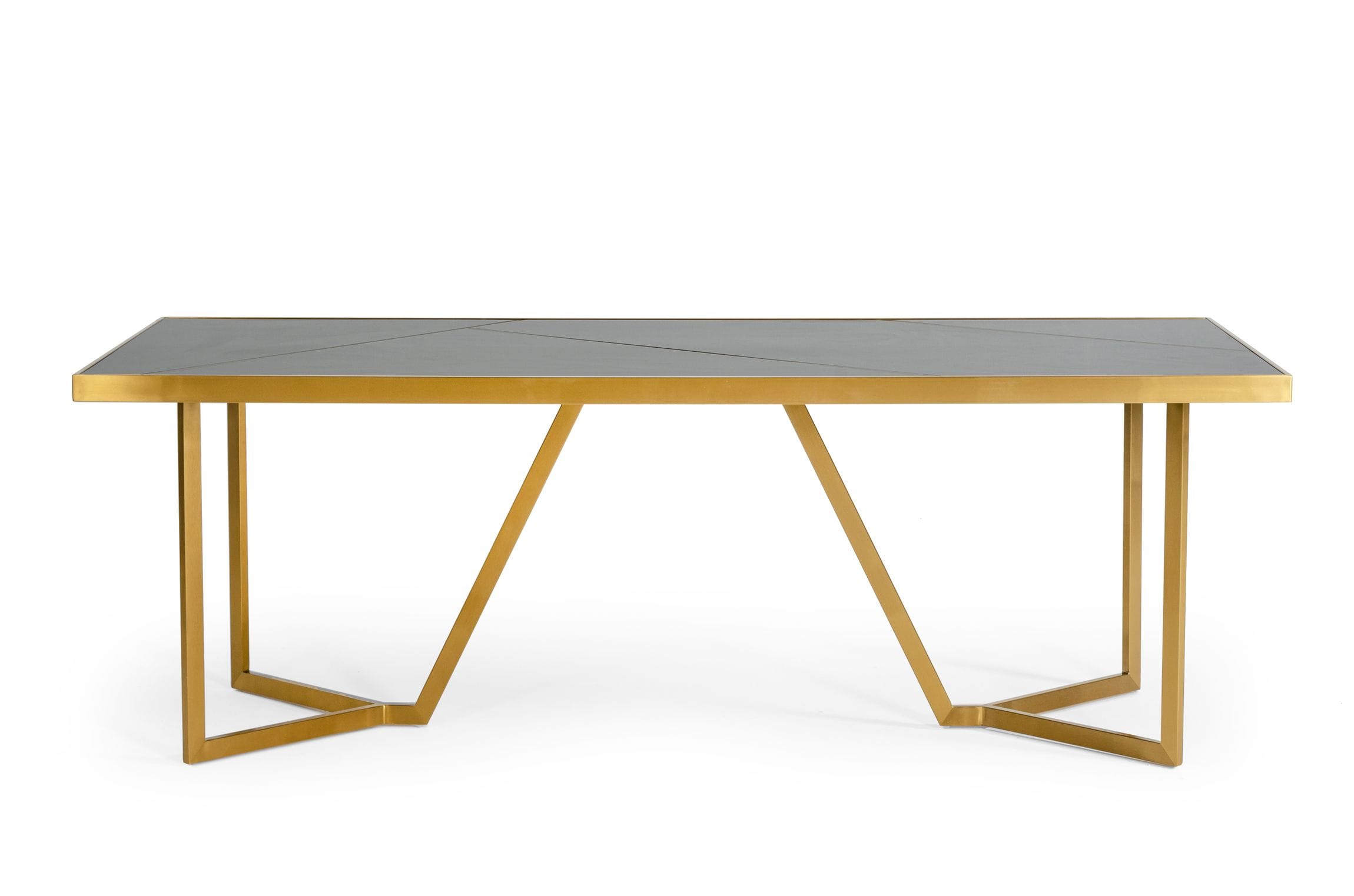 LA Furniture Nolte Glam Black Zebrawood and Gold Dining Table VGODLZ-223DT Contemporary Style by Vig Furnitrue Number 76907 Catch Home Goods