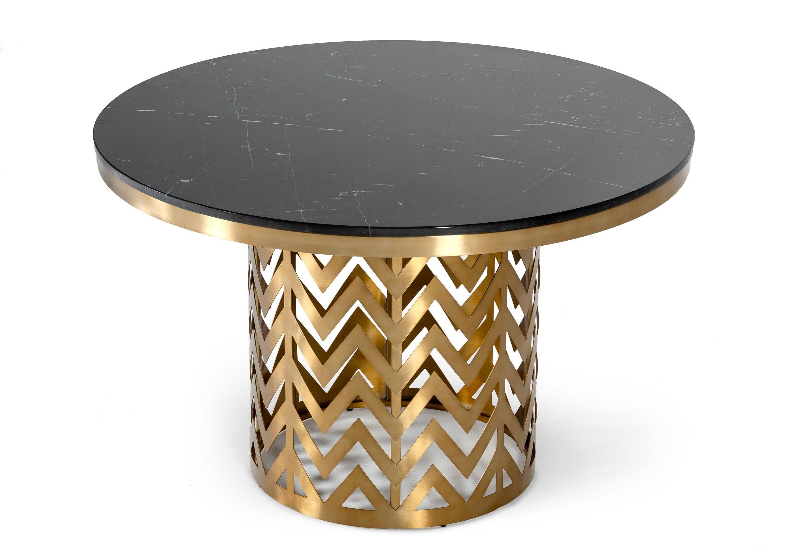 LA Furniture Kowal Glam Black Marble Dining Table VGGMM-DT-1426 Contemporary Style by Vig Furnitrue Number 77375 Catch Home Goods