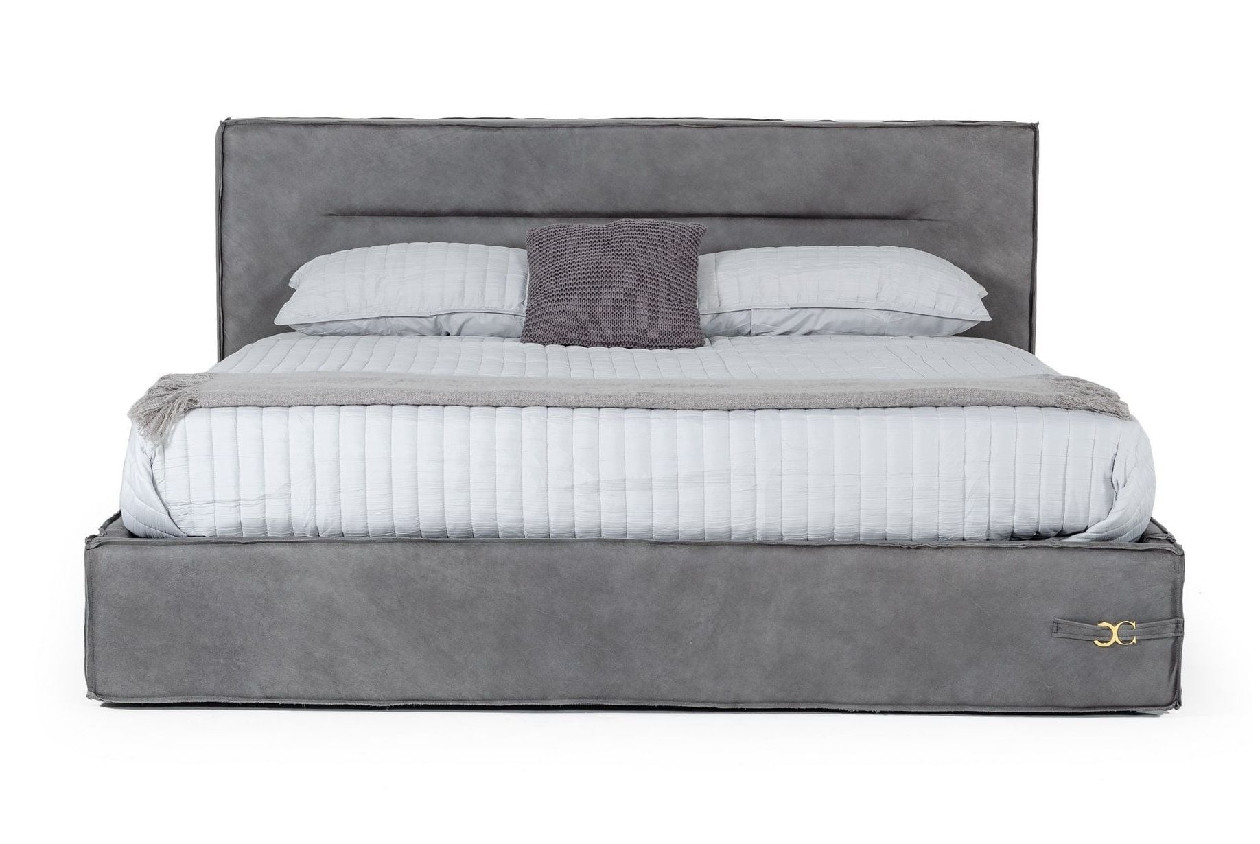 LA Furniture California King Hollywood Italian Contemporary Grey Leather Bed VGDDHOLLYWOOD-EK-CK Contemporary Style by Vig Furnitrue Number 80217A Catch Home Goods