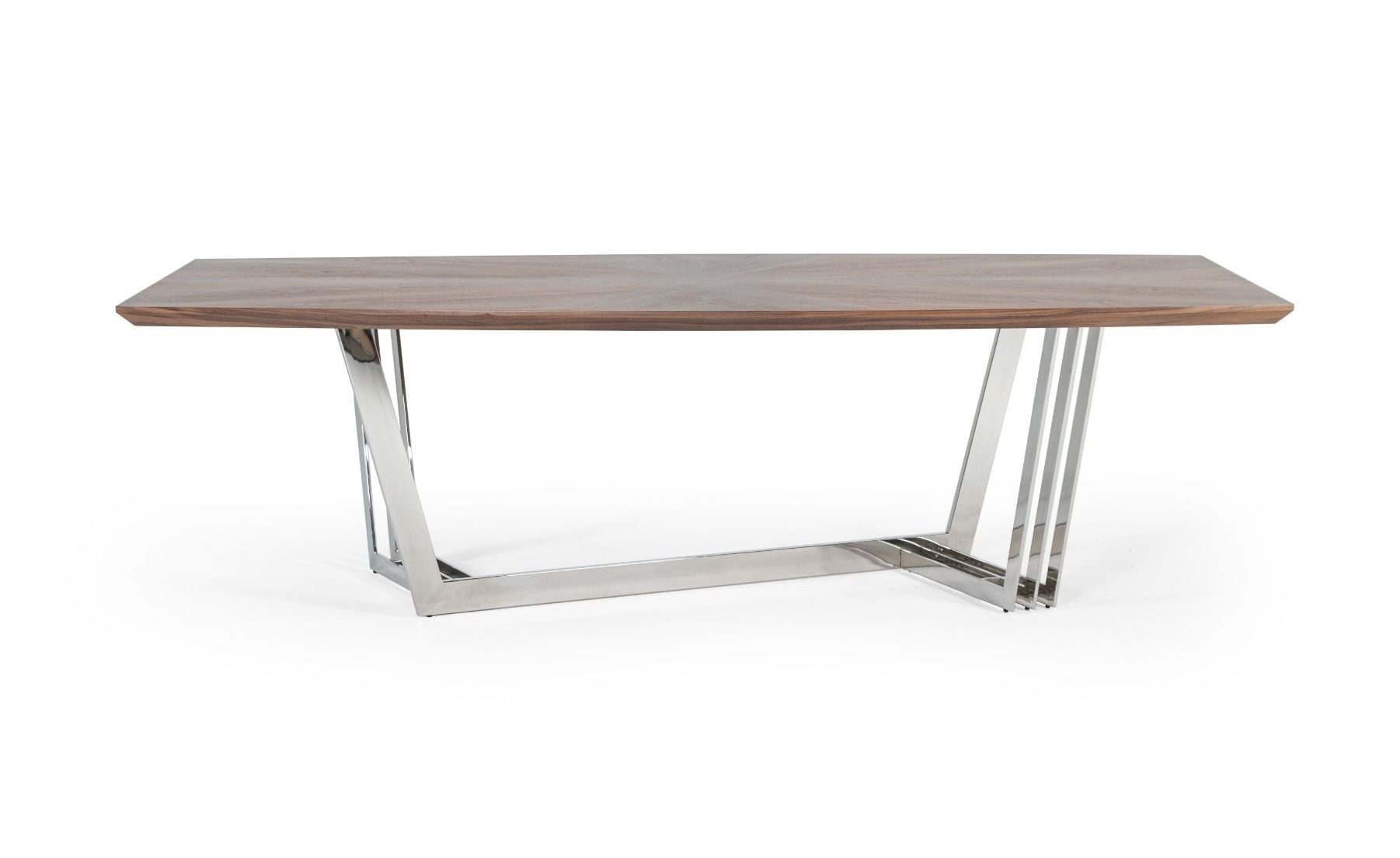 LA Furniture Gilroy Modern Walnut & Stainless Steel Dining Table VGBBMI2003T-WAL-DT Contemporary Style by Vig Furnitrue Number 77872 Catch Home Goods