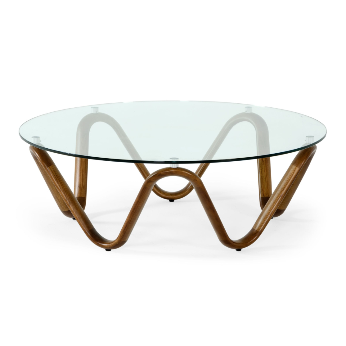 LA Furniture Lassen Modern Glass & Walnut Coffee Table VGCSCT-20048-WAL-CT Contemporary Style by Vig Furnitrue Number 78041 Catch Home Goods