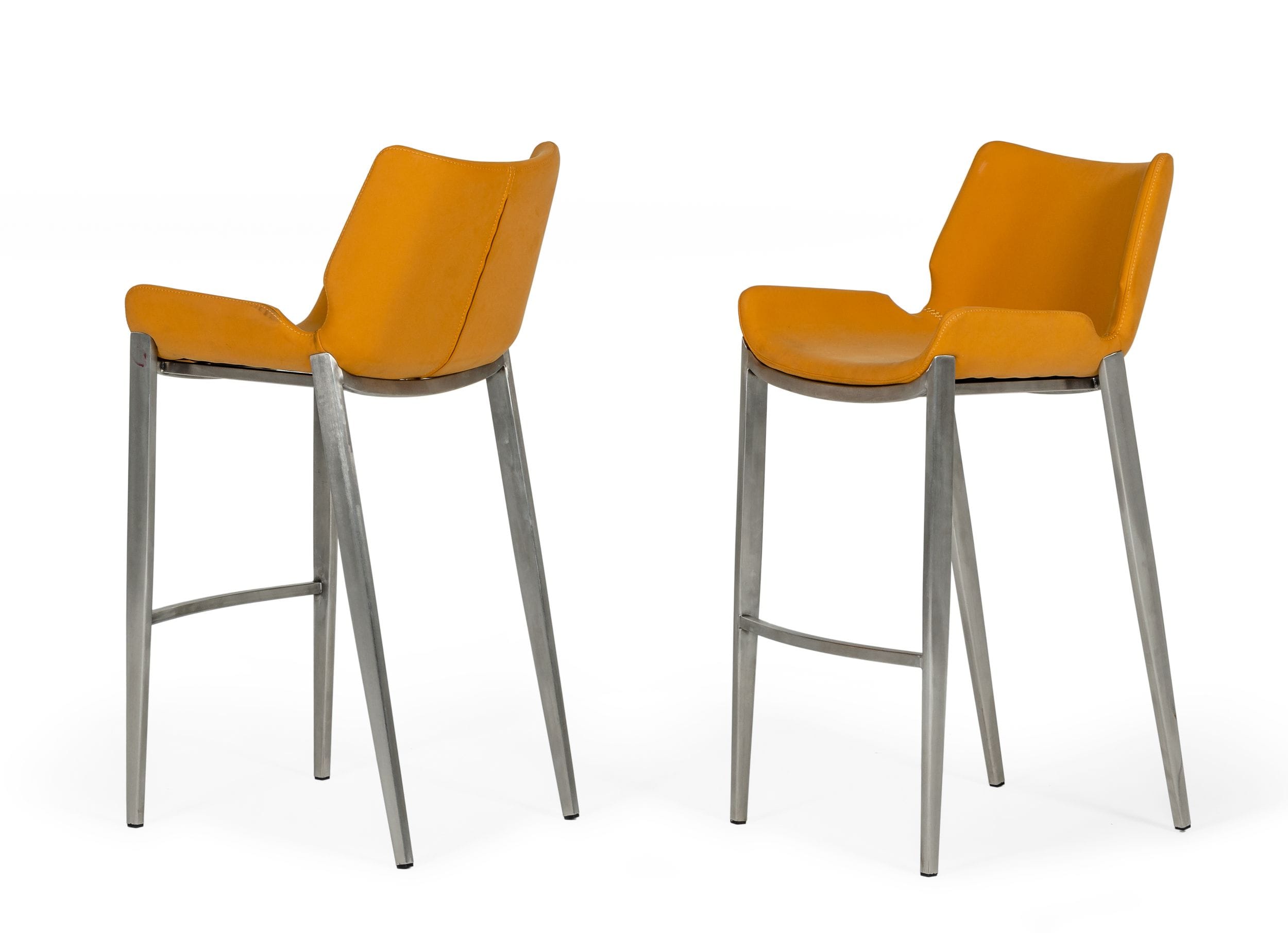 LA Furniture Dave Modern Orange Leatherette Bar Stool (Set of 2) VGHR5368/B-ORG-BS Contemporary Style by Vig Furnitrue Number 78103Z Catch Home Goods