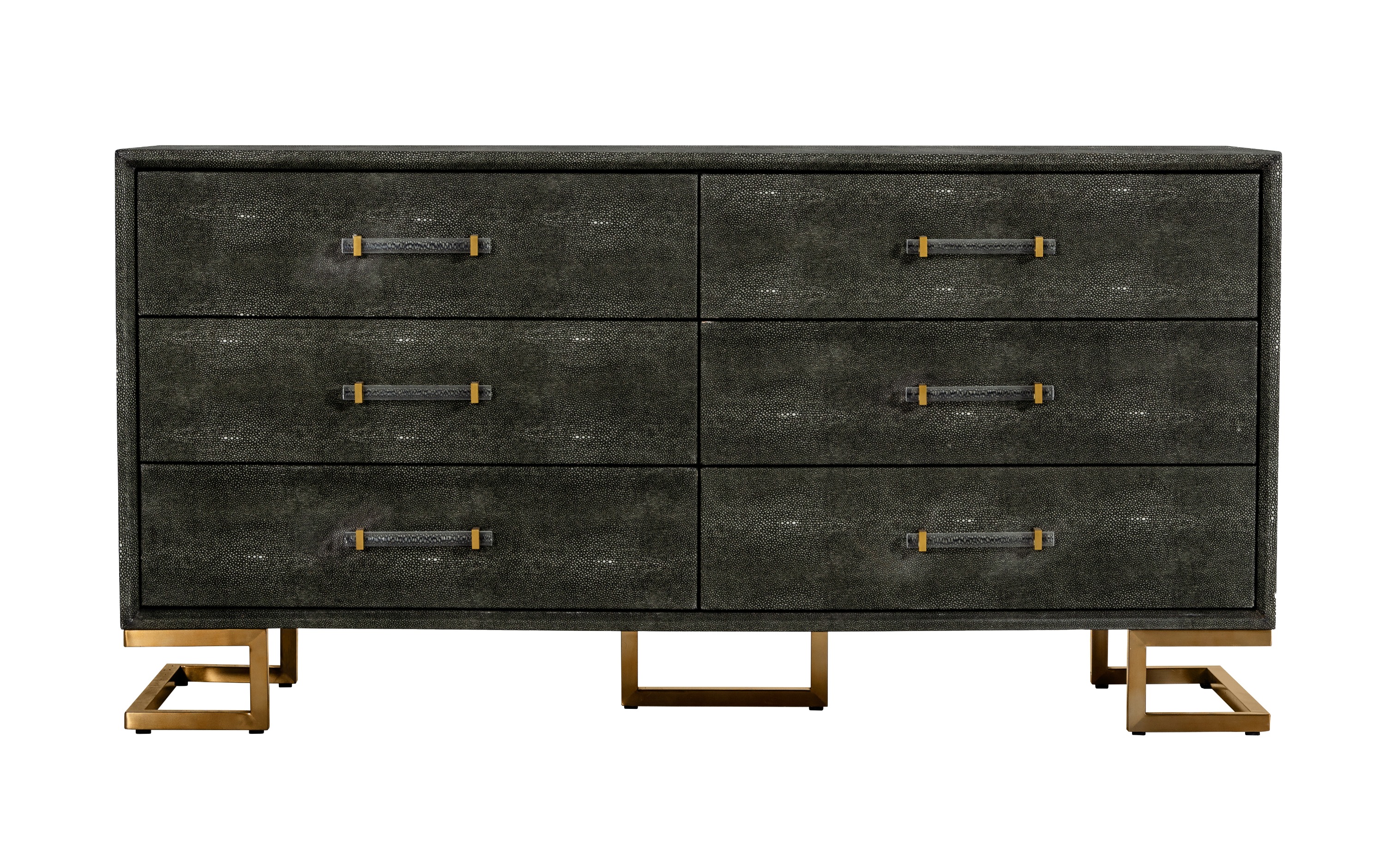 LA Furniture Howard Modern Shagreen Grey Leatherette & Gold Dresser VGGMCHD-1528-6-DRS Contemporary Style by Vig Furnitrue Number 78297 Catch Home Goods