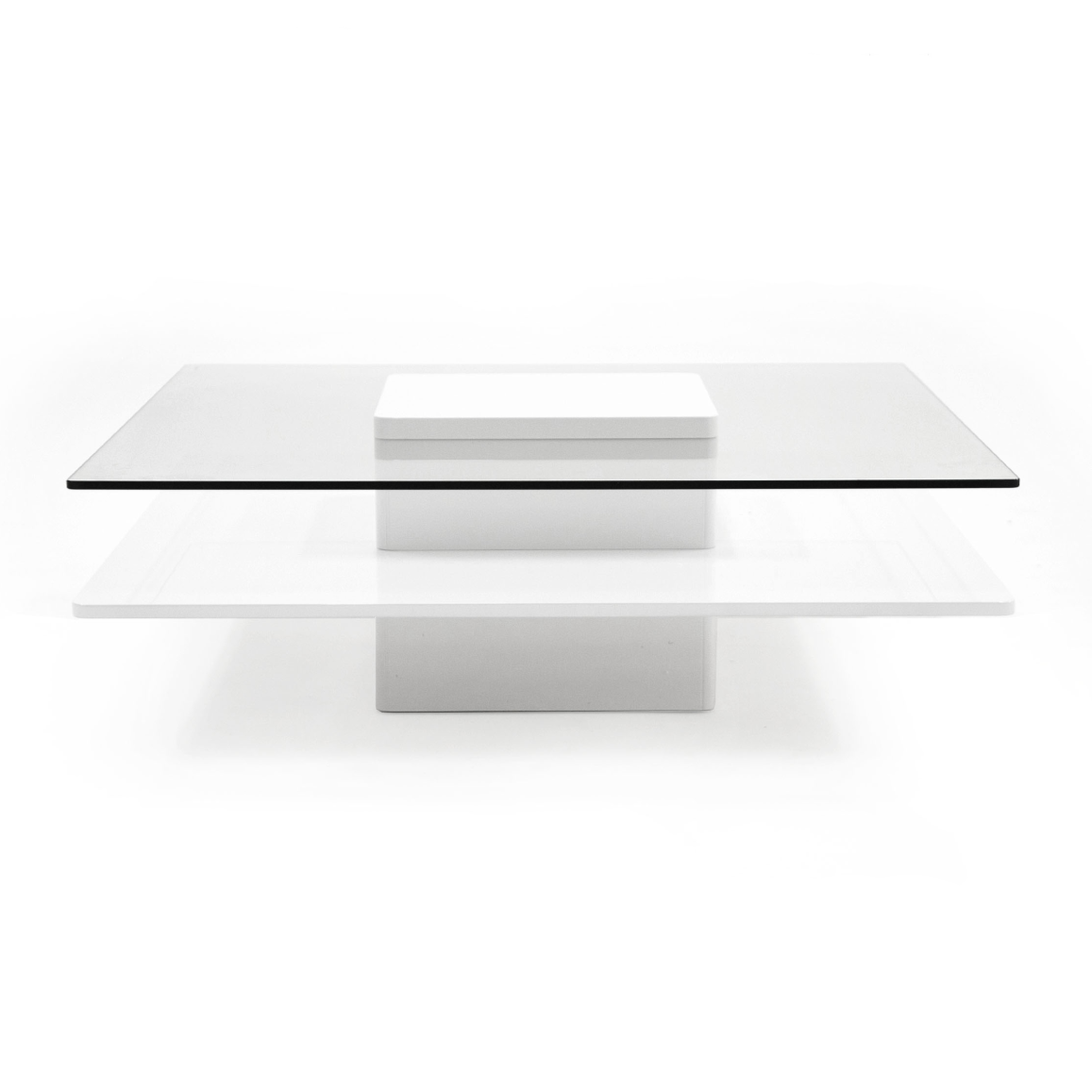 LA Furniture Clarion Modern White & Clear Glass Coffee Table VGBBLE638E-WHT Contemporary Style by Vig Furnitrue Number 78519 Catch Home Goods