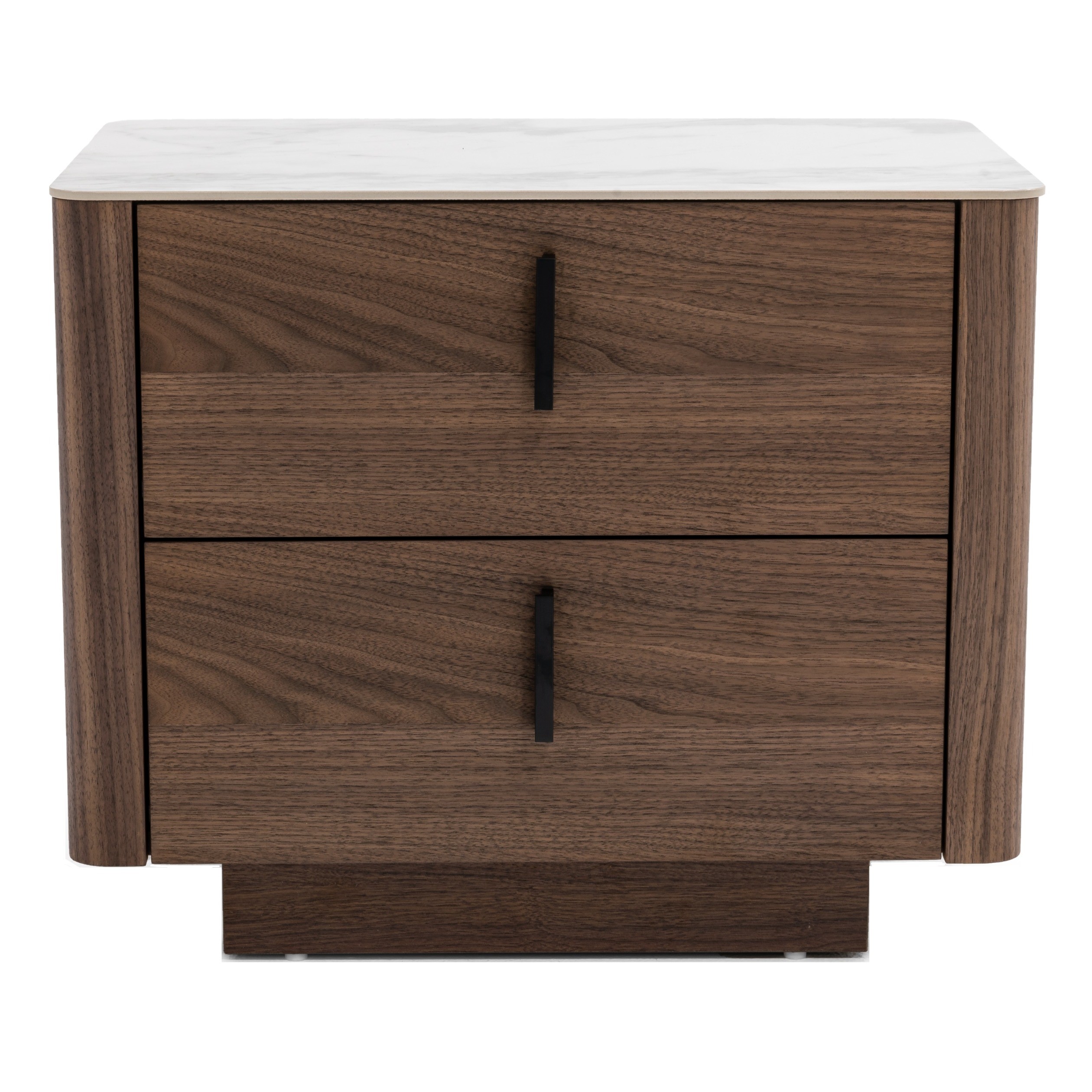 LA Furniture Chelton Contemporary White Ceramic & Walnut Nightstand VGHB351U-WAL-NS Contemporary Style by Vig Furnitrue Number 78523 Catch Home Goods