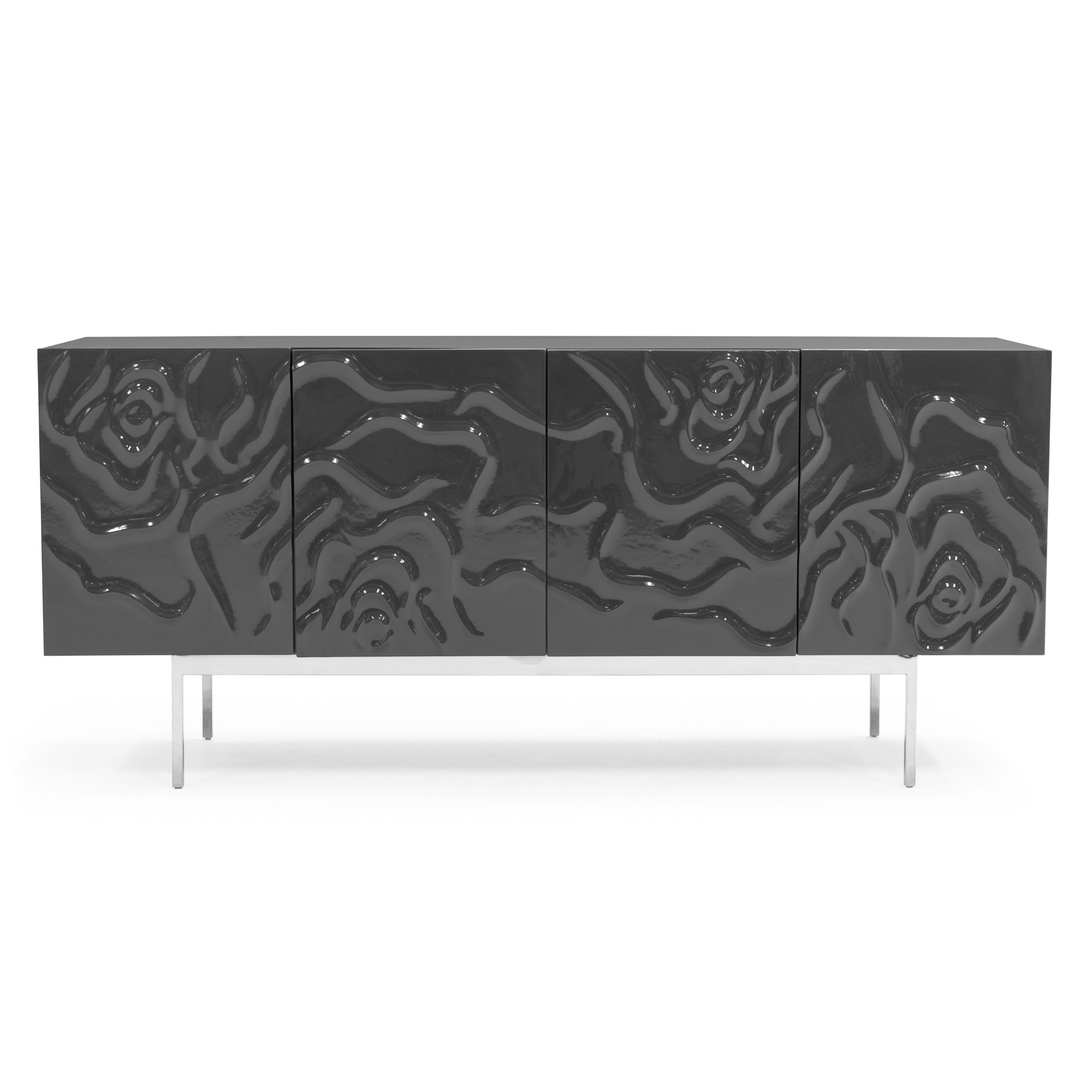 LA Furniture Gwen Modern Grey High Gloss Buffet VGVCG2007-GS-GRY-BUF Contemporary Style by Vig Furnitrue Number 78574 Catch Home Goods