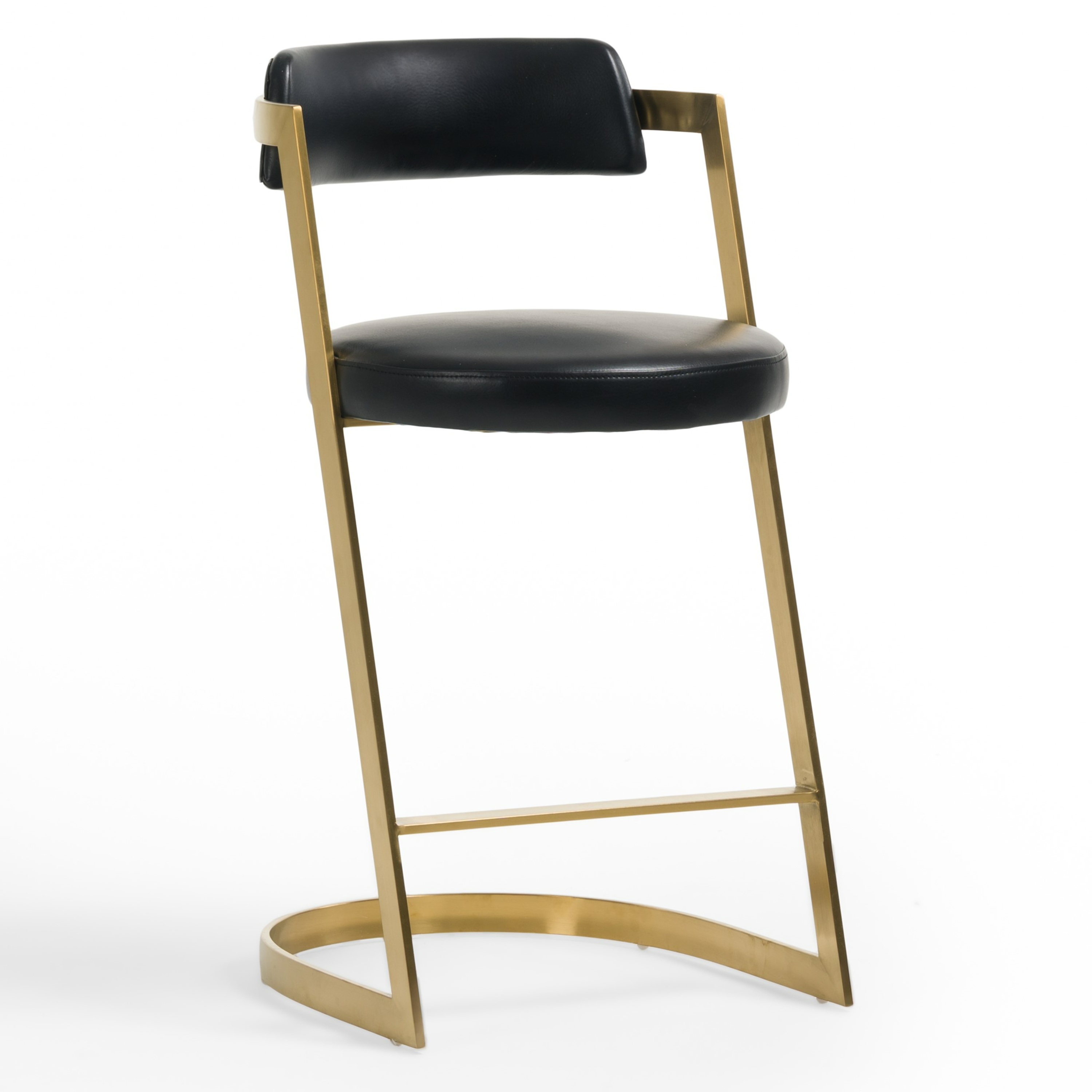 LA Furniture Shandra Black Leatherette + Gold Counter Stool VGRHRHS-CS-220-PU-BLK-BS Contemporary Style by Vig Furnitrue Number 78859 Catch Home Goods