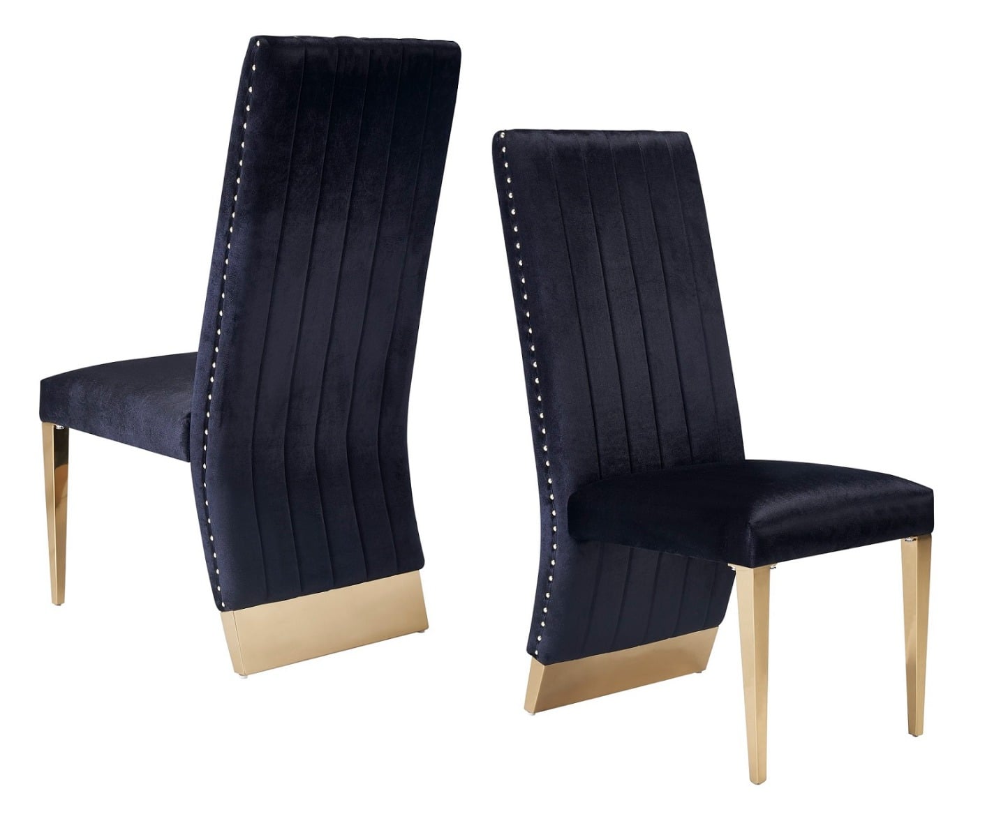 LA Furniture Keisha Modern Black Velvet and Gold Dining Chair Set of 2 VGZA-Y629-BLK-DC Contemporary Style by Vig Furnitrue Number 79566Z Catch Home Goods