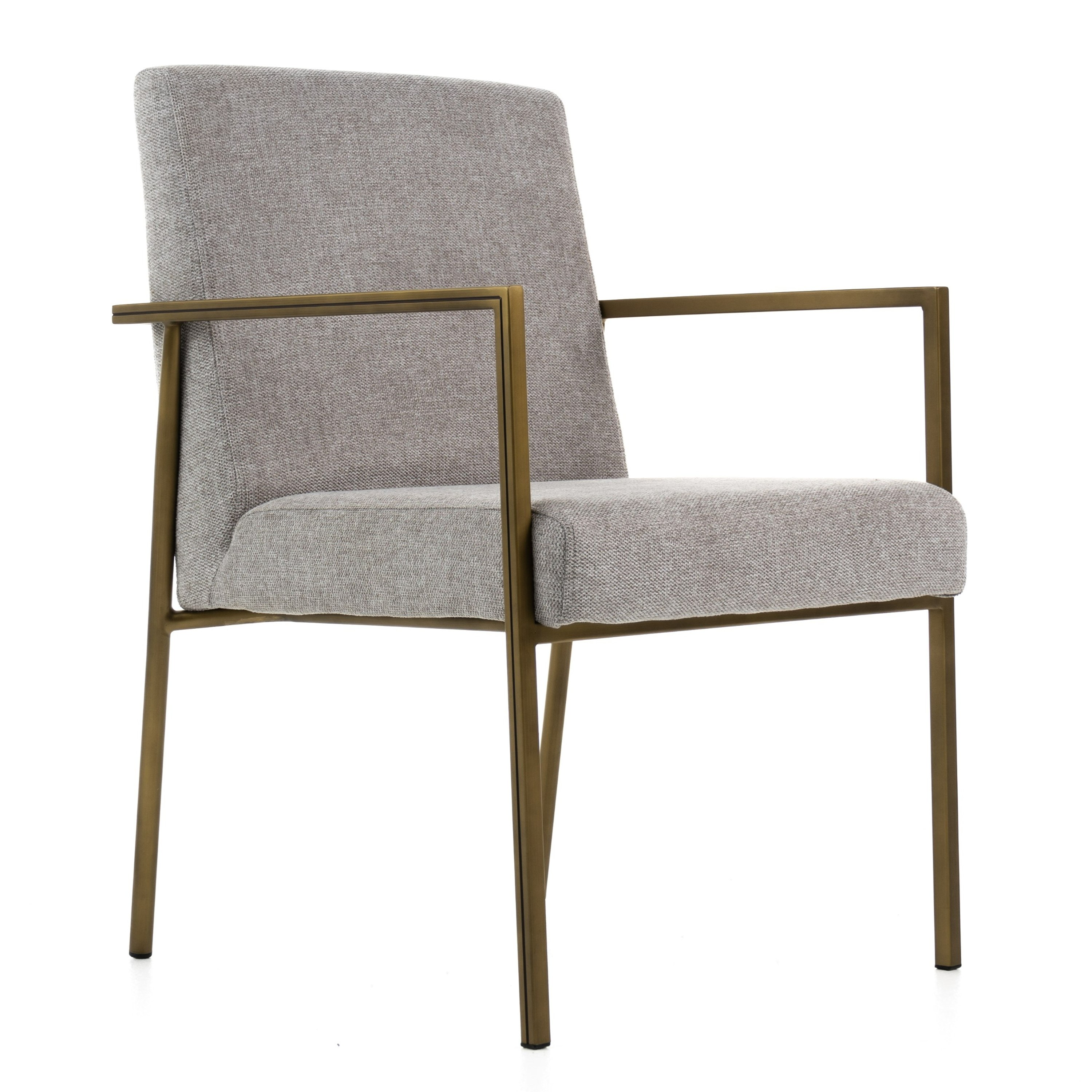 LA Furniture Burnham Modern Light Grey & Brass Arm Dining Chair VGGA-6960CH-1-WHT-B-DC Contemporary Style by Vig Furnitrue Number 79753 Catch Home Goods