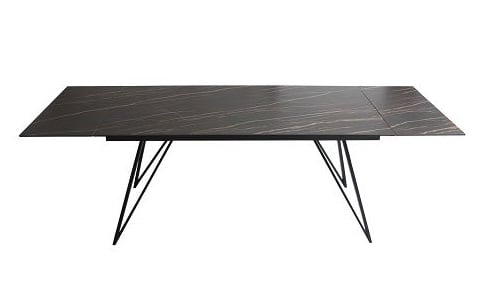 LA Furniture Bobby Modern Black Ceramic Extendable Dining Table VGYF-DT8936-BLK-DT Contemporary Style by Vig Furnitrue Number 79936 Catch Home Goods