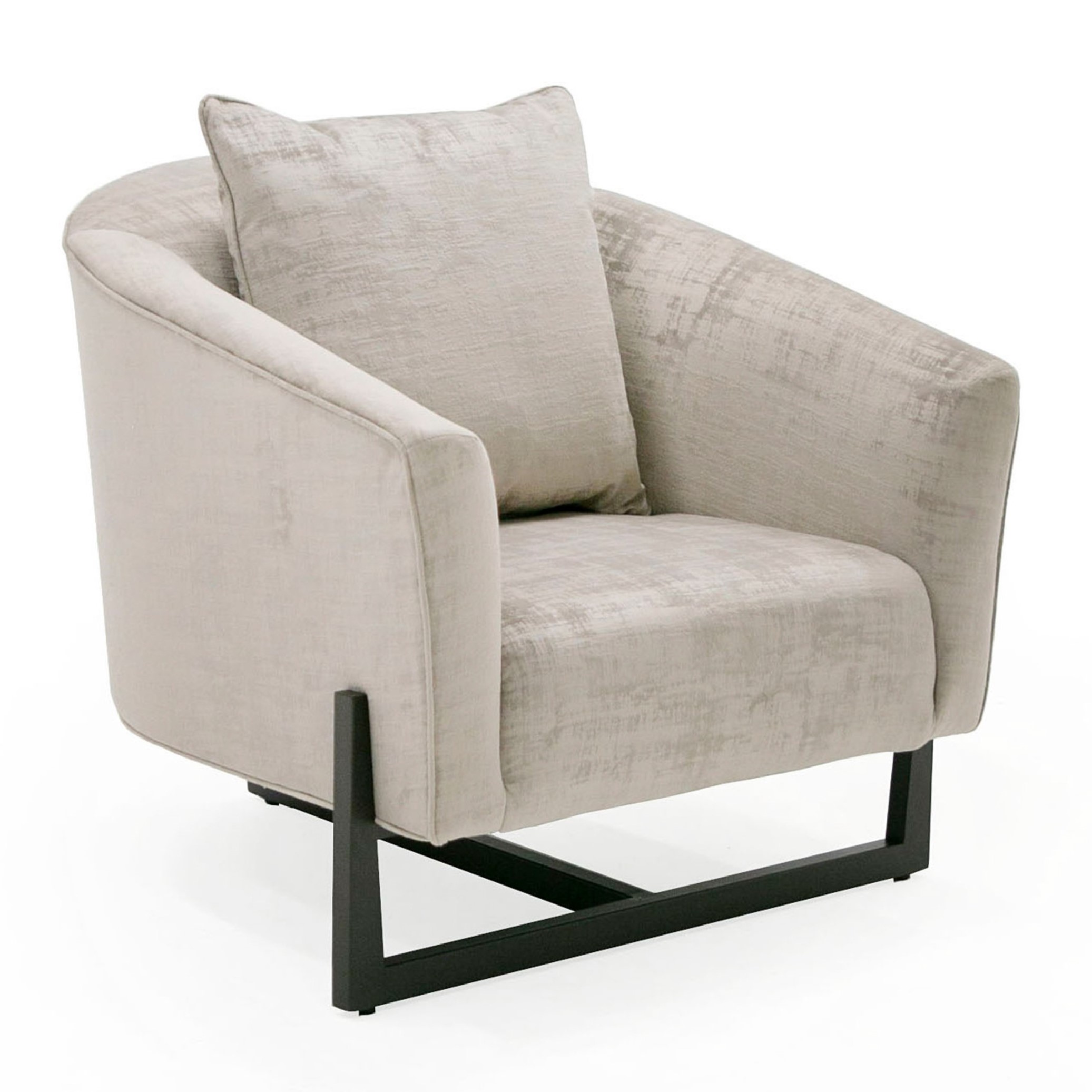 LA Furniture Forbis Contemporary Light Grey Fabric + Brown Accent Chair VGCS-FORBIS-GB Contemporary Style by Vig Furnitrue Number 80181 Catch Home Goods