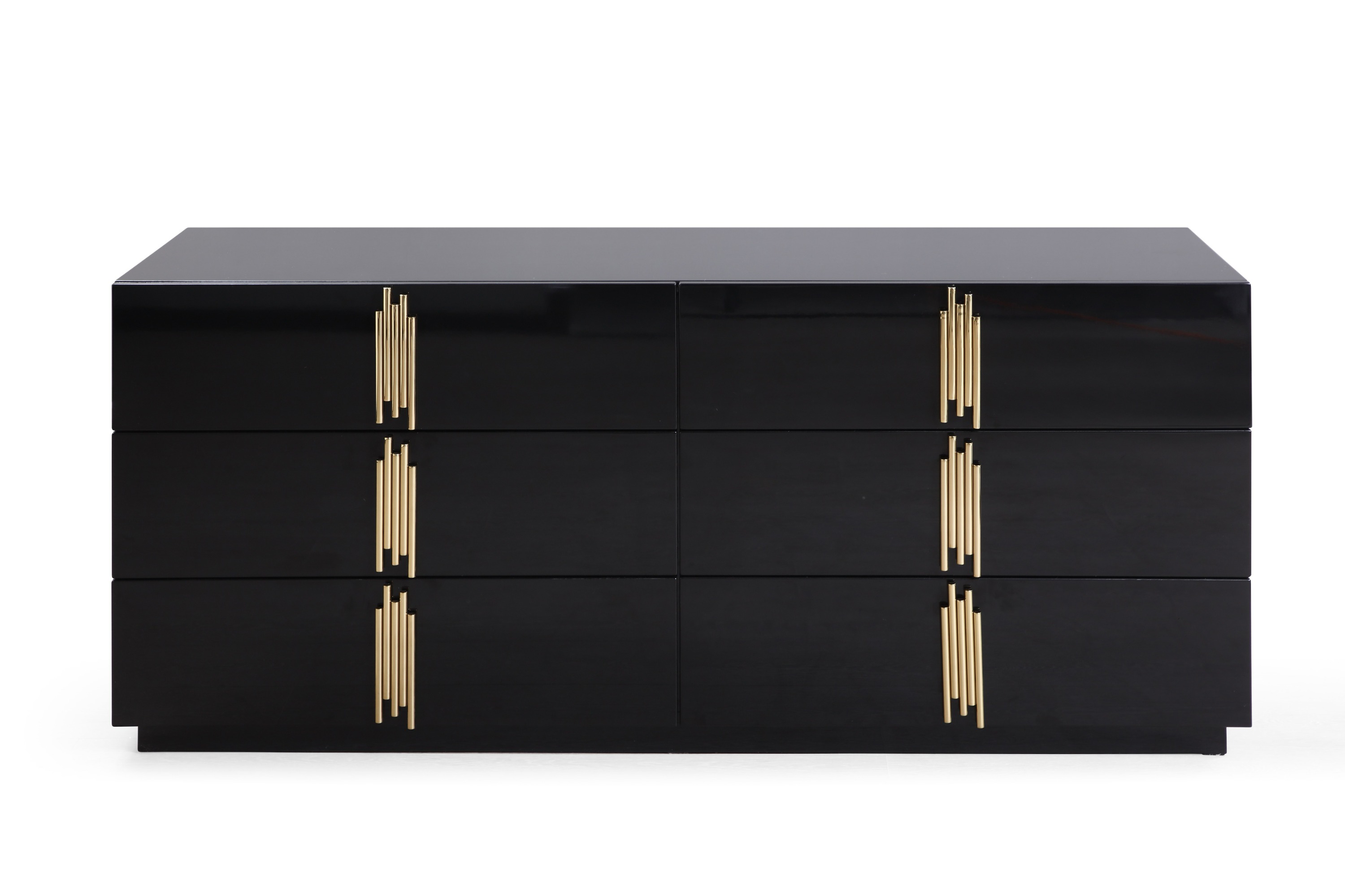LA Furniture Token Modern Black + Gold Wide Dresser VGVC-J815-D-L-BLK Contemporary Style by Vig Furnitrue Number 80578 Catch Home Goods