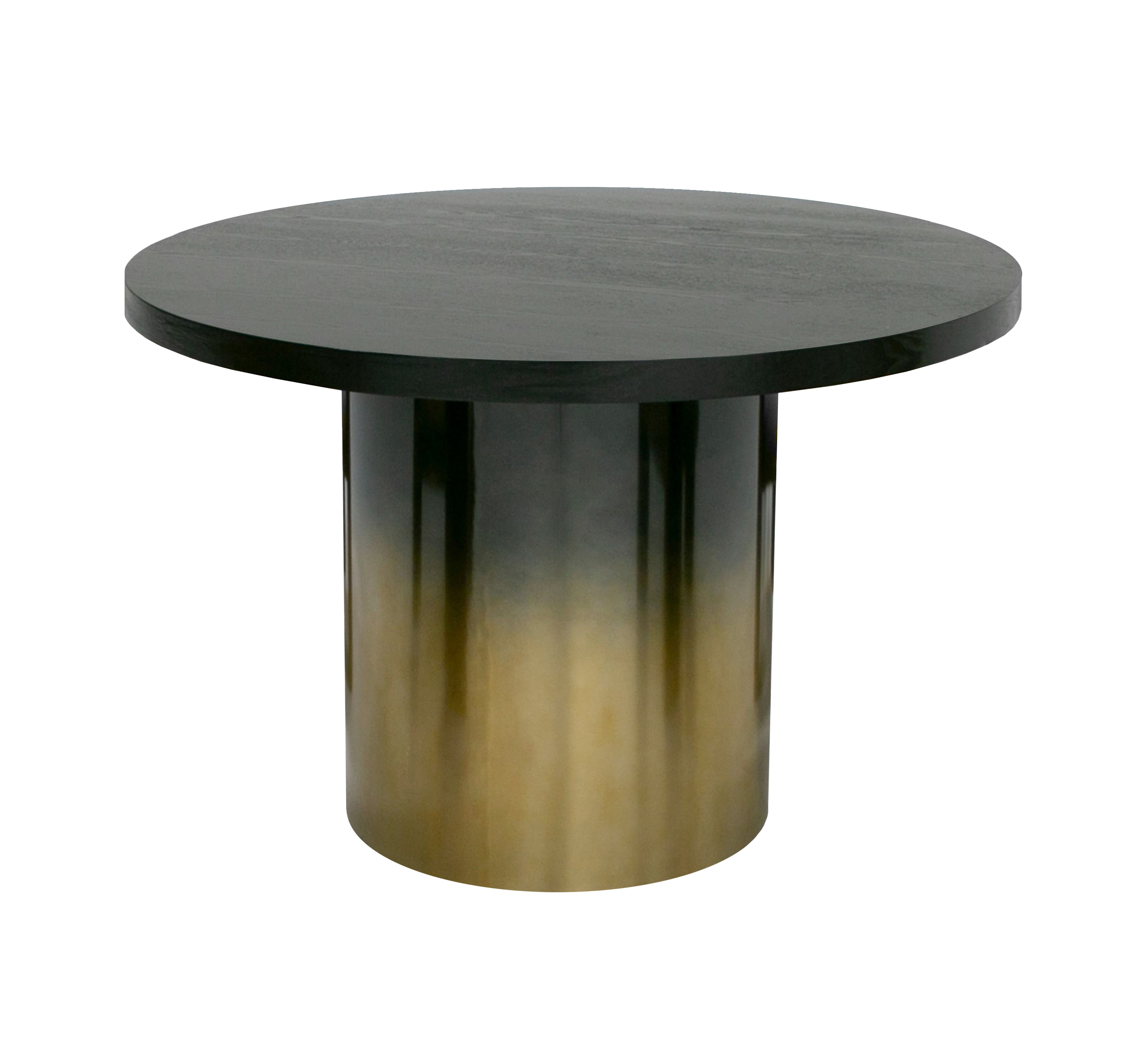LA Furniture Elmira Glam Black Ash + Gradient Stainless Steel Round Dining Table VGGMDT-1658A Contemporary Style by Vig Furnitrue Number 81020 Catch Home Goods