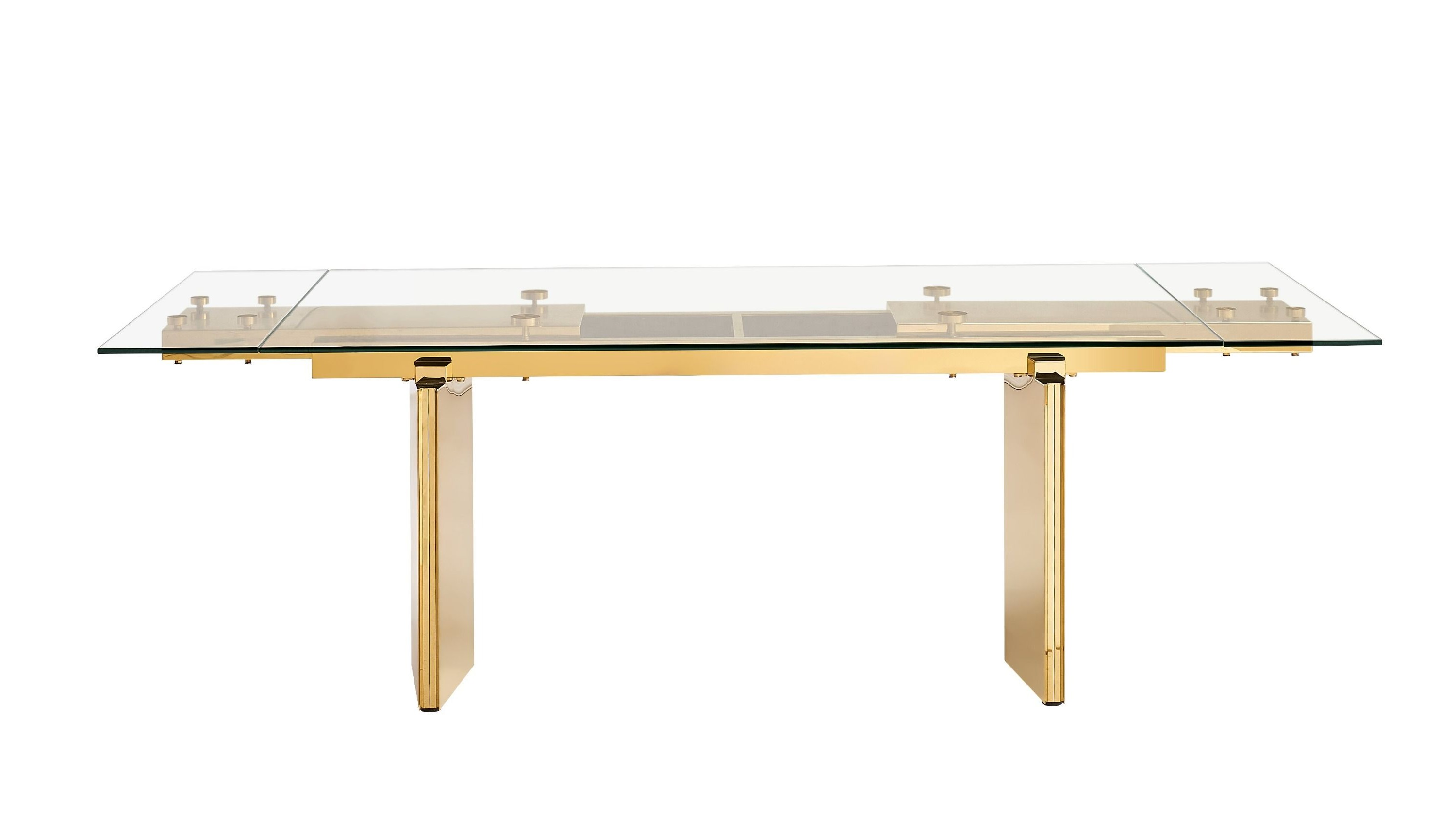 LA Furniture Nassim Glam Glass Extendable Dining Table VGZA-T105-S-GLD Contemporary Style by Vig Furnitrue Number 81071 Catch Home Goods