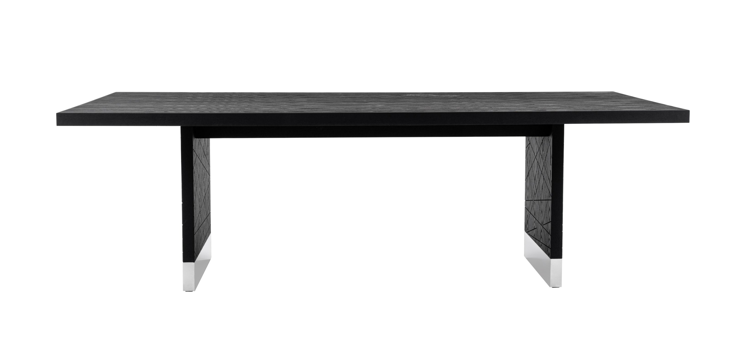 LA Furniture Kenda Modern Black Ash + Stainless Steel Dining Table VGVCT2355-BLK Contemporary Style by Vig Furnitrue Number 81199 Catch Home Goods