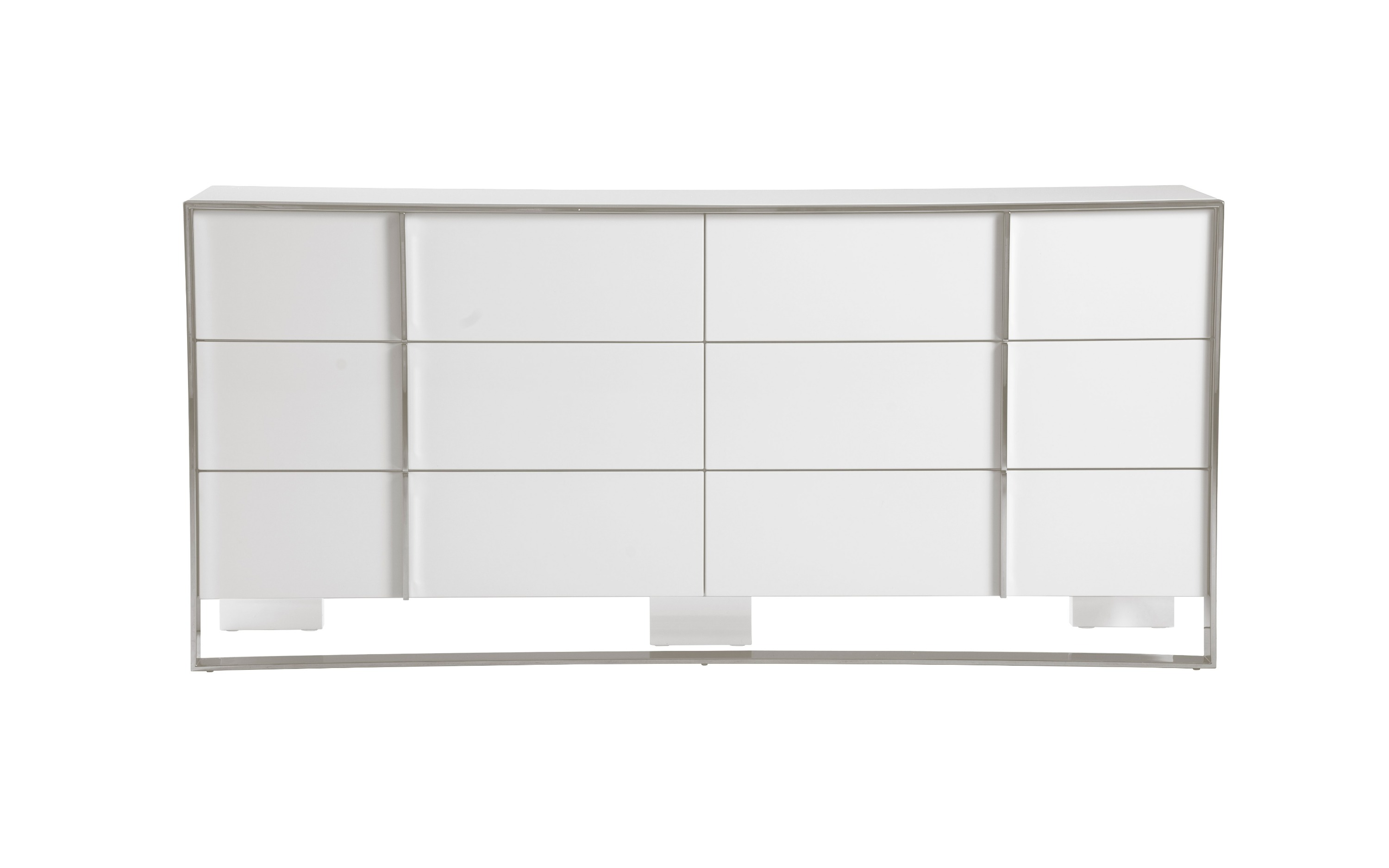 LA Furniture Cartier Modern White + Stainless Steel Dresser VGVC-J-A002-D-WHT Contemporary Style by Vig Furnitrue Number 81533 Catch Home Goods