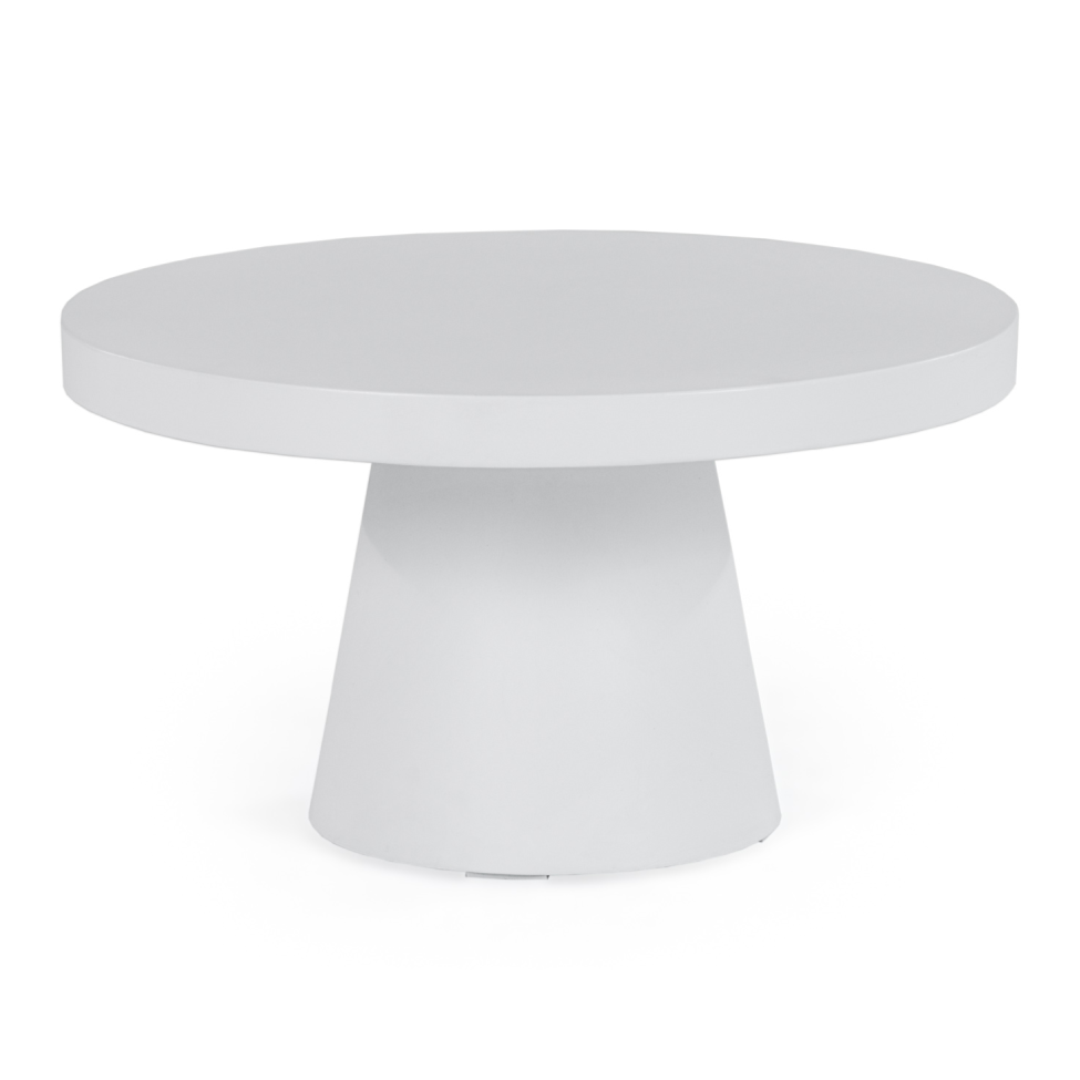 LA Furniture Desoto Modern White Concrete Round Coffee Table VGGR-696070-WHT Contemporary Style by Vig Furnitrue Number 81837 Catch Home Goods