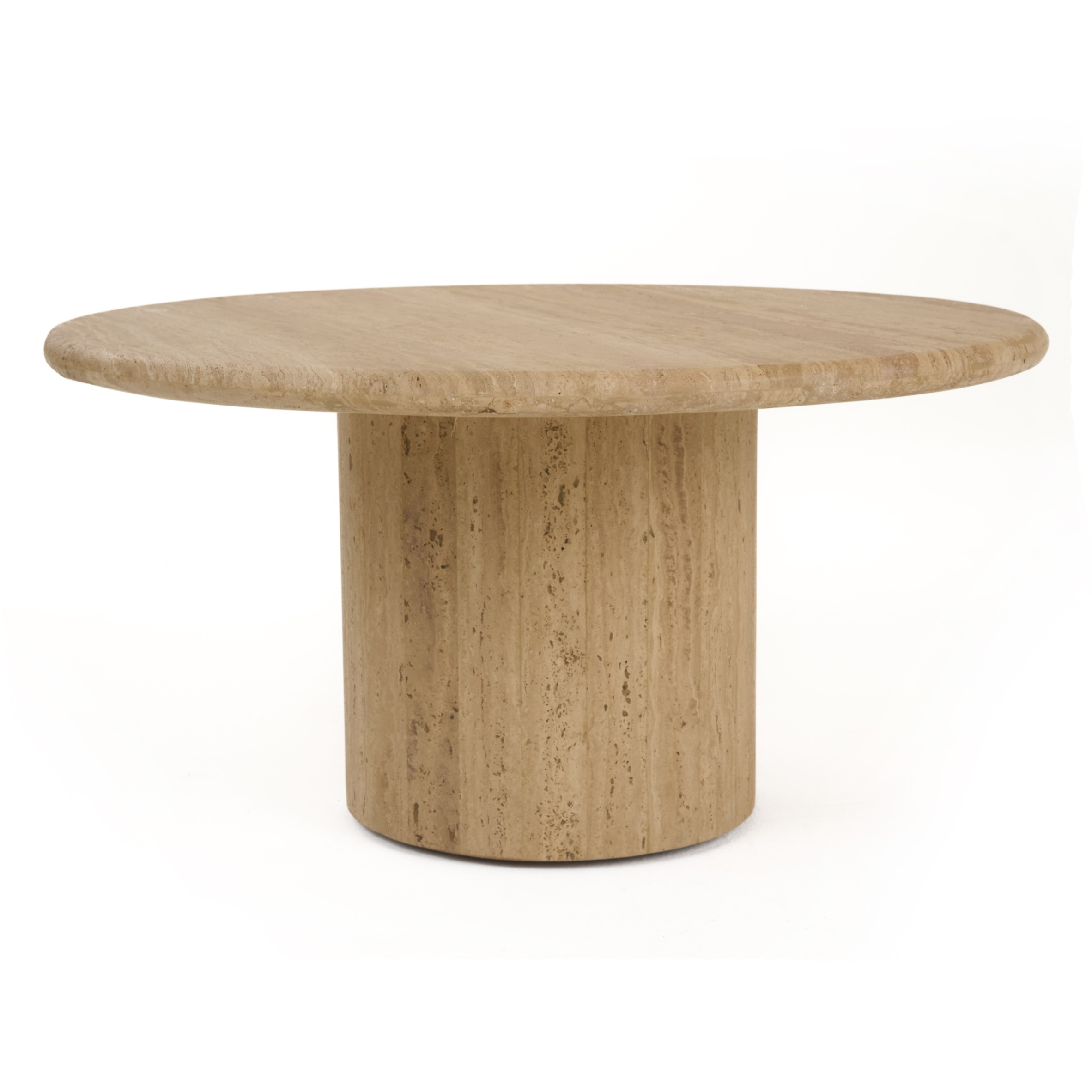LA Furniture Lavaca Modern Travertine Marble Round Coffee Table VGBR-SBA-4800-CTSM Contemporary Style by Vig Furnitrue Number 82020 Catch Home Goods