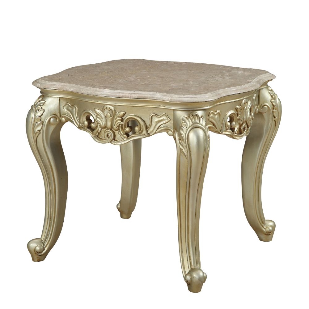Acme Gorsedd End Table with Marble Top Model 82442