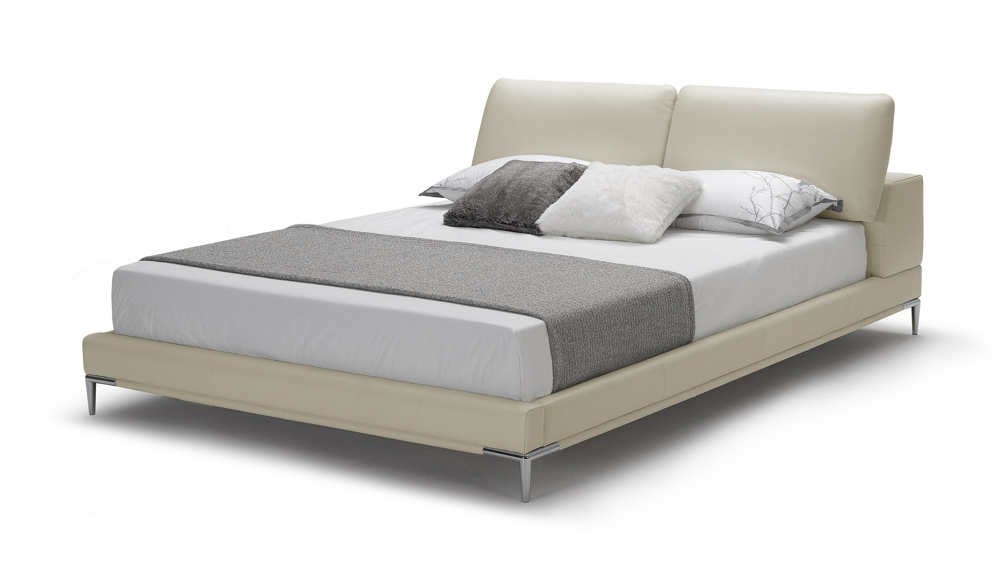 LA Furniture Queen Pearson Modern Light Grey Leather Bed VGKK-B-177-BED-GRY-Q Contemporary Style by Vig Furnitrue Number 82486 Catch Home Goods