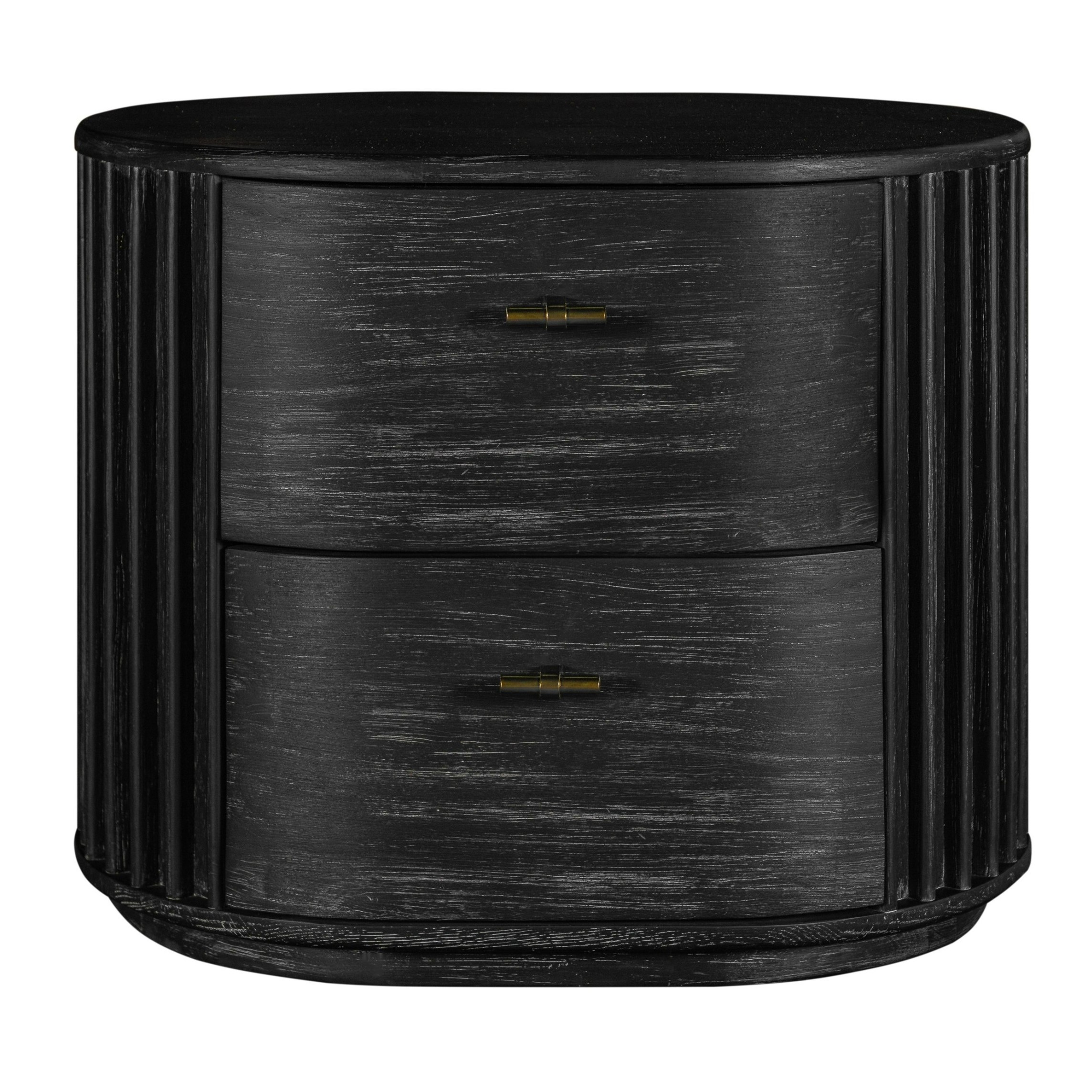 LA Furniture Fields Modern Black Acacia Nightstand VGWD-VGD2-BST02-BLK Contemporary Style by Vig Furnitrue Number 82587 Catch Home Goods