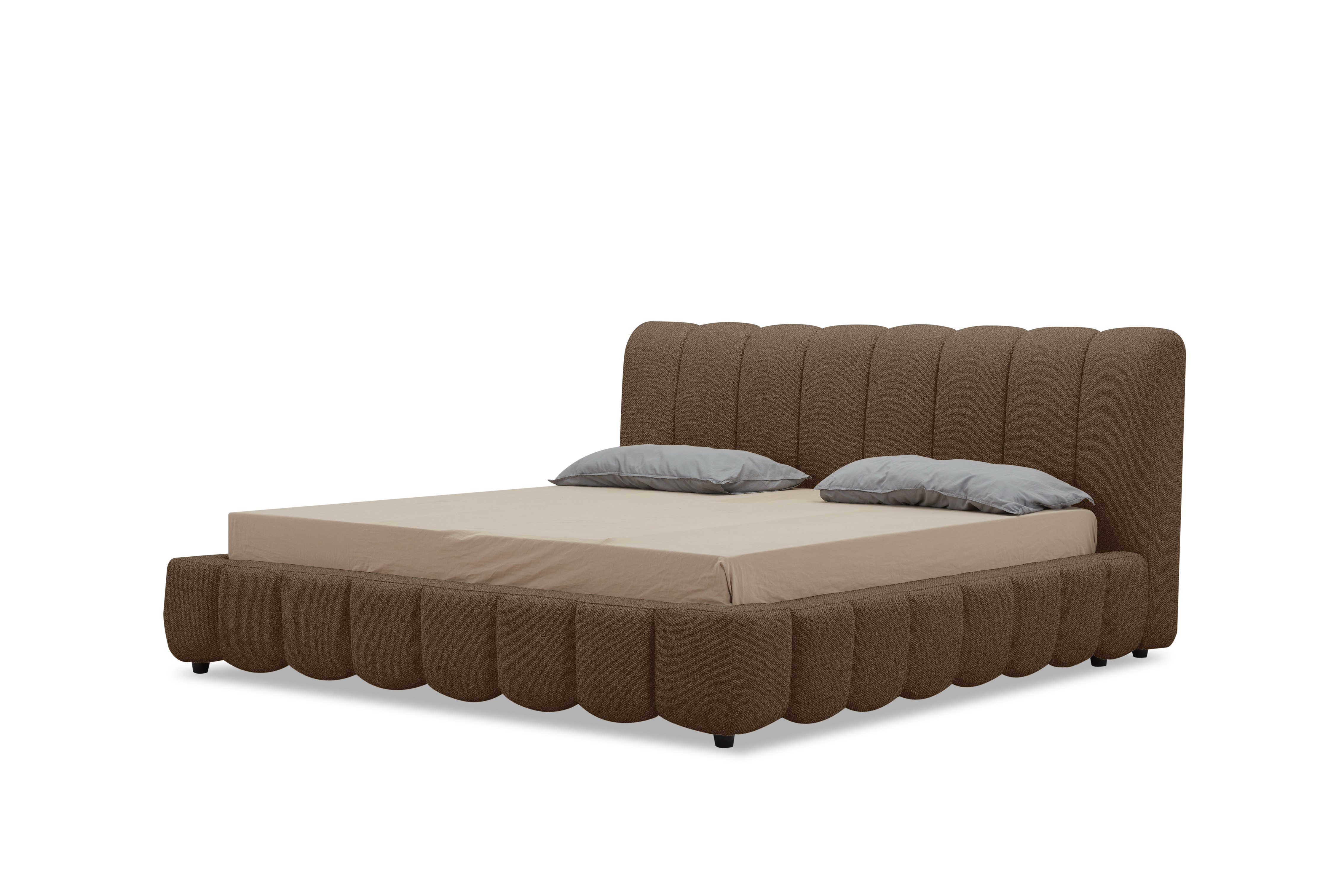 LA Furniture Queen Harris Modern Brown Fabric Bed VGKK-KF.B2032-BRN-Q Contemporary Style by Vig Furnitrue Number 82818A|82818B Catch Home Goods
