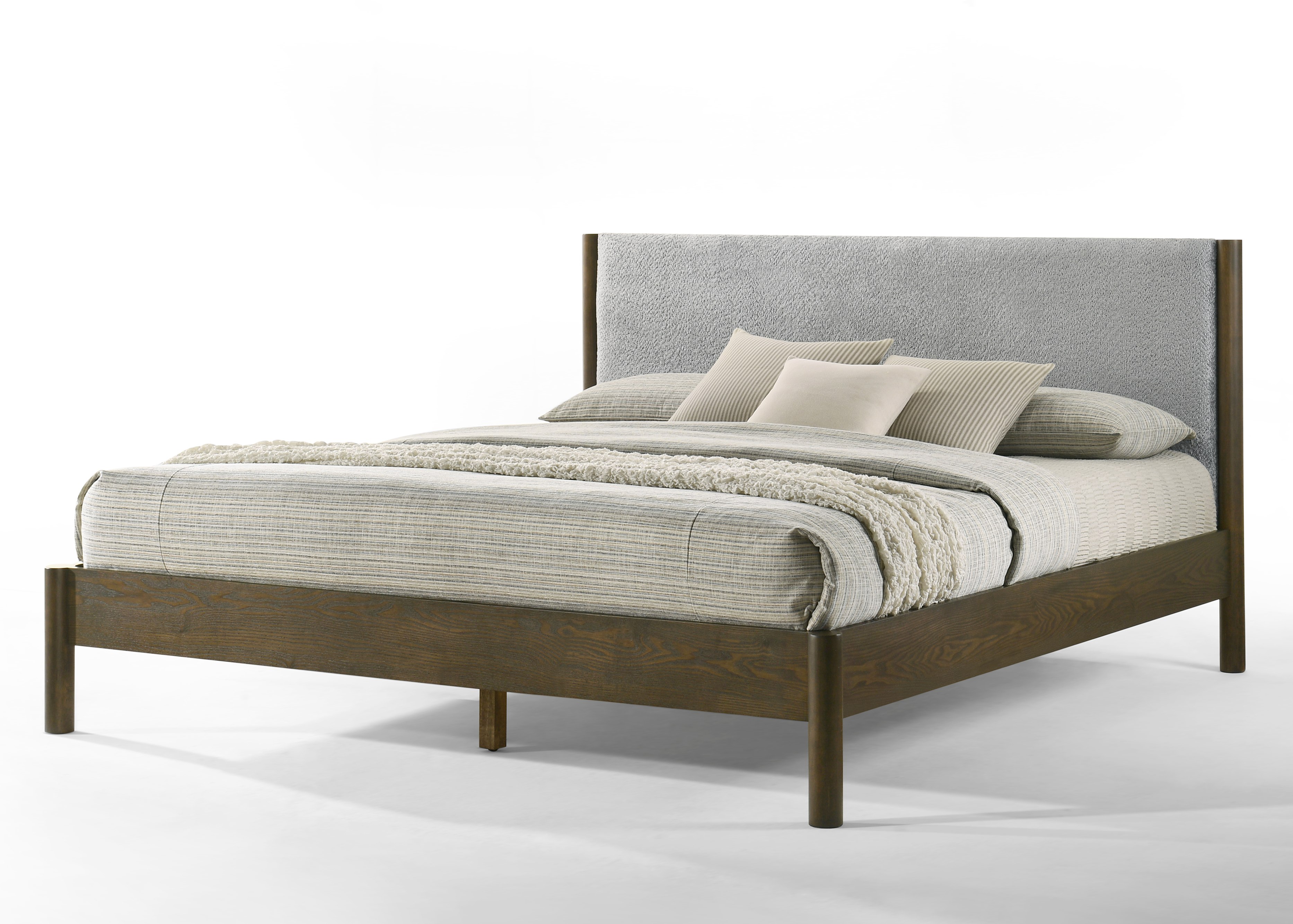 LA Furniture Queen Carolina Modern Grey Fabric + Wenge Bed VGMA-BR-167-BED-WNG-Q Contemporary Style by Vig Furnitrue Number 83033 Catch Home Goods
