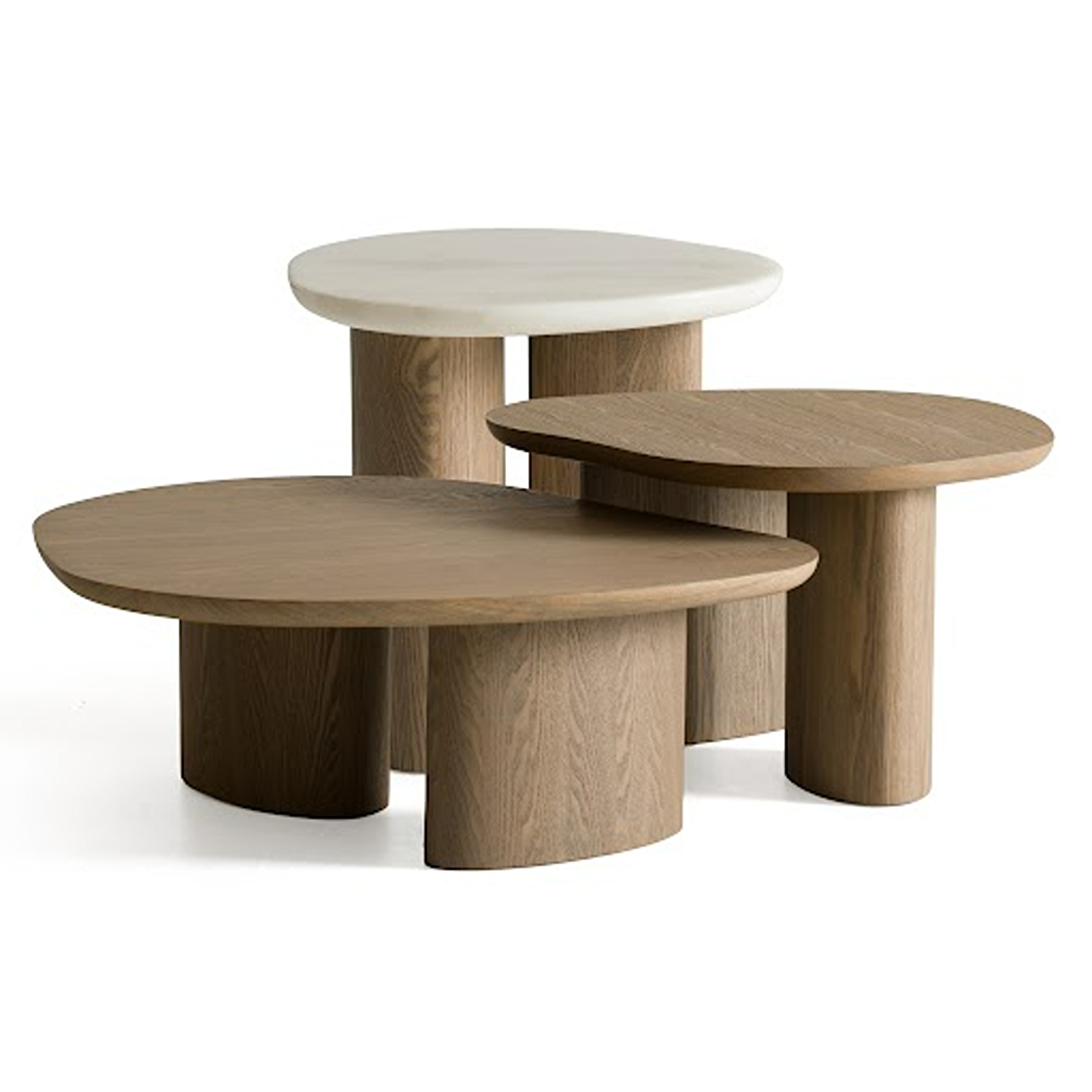 LA Furniture Raywood Modern 3-Piece Buckwheat + Onyx Nesting Coffee Table Set VGCS-CT-23063-SET Contemporary Style by Vig Furnitrue Number 85681 Catch Home Goods