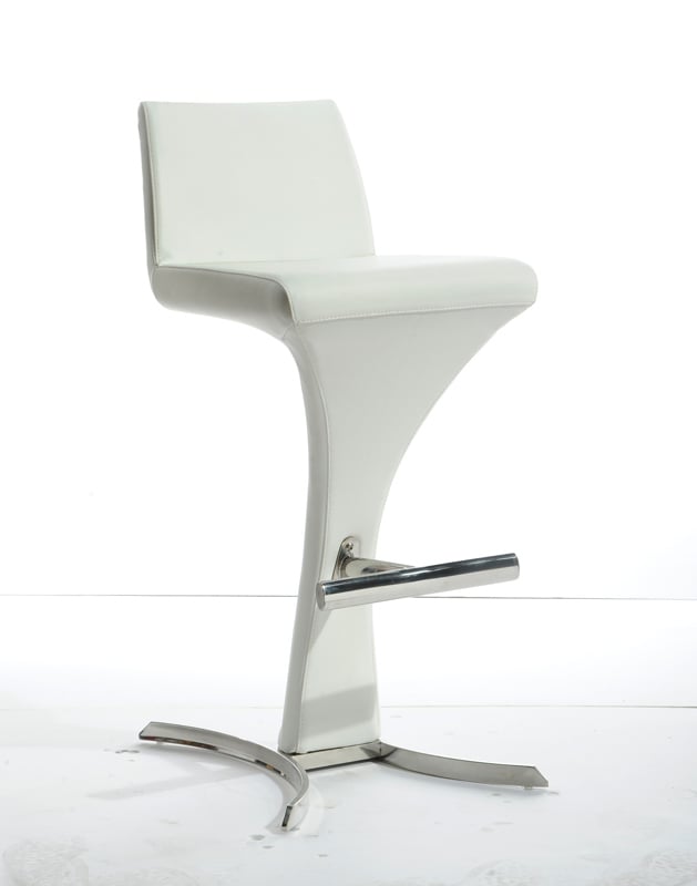 LA Furniture Ascella Modern White Leatherette Bar Stool VGOBA99-P-WHT Contemporary Style by Vig Furnitrue Number 74554 Catch Home Goods