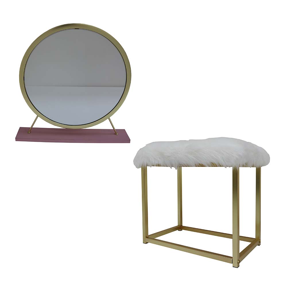 Acme Adao Vanity Mirror & Stool Model AC00934