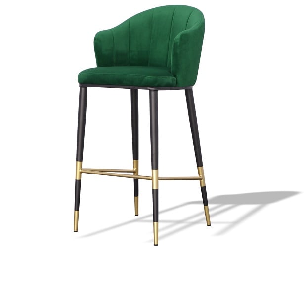 LA Furniture Adak Modern Glam Green with Black & Gold Barstool VGEUMC-9701CH-BS Contemporary Style by Vig Furnitrue Number 77907 Catch Home Goods
