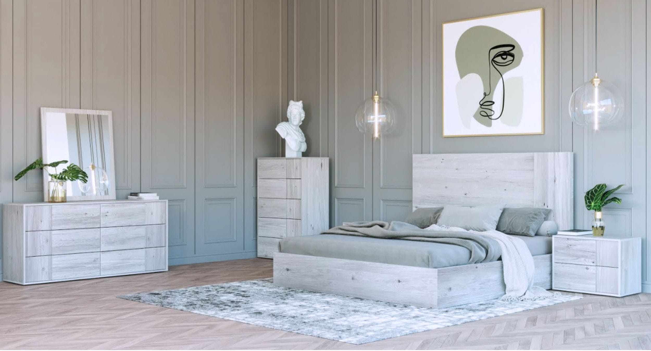 LA Furniture Eastern King Asus Modern Italian White Bed VGACASUS-WHT-BED-EK Contemporary Style by Vig Furnitrue Number 77119A Catch Home Goods