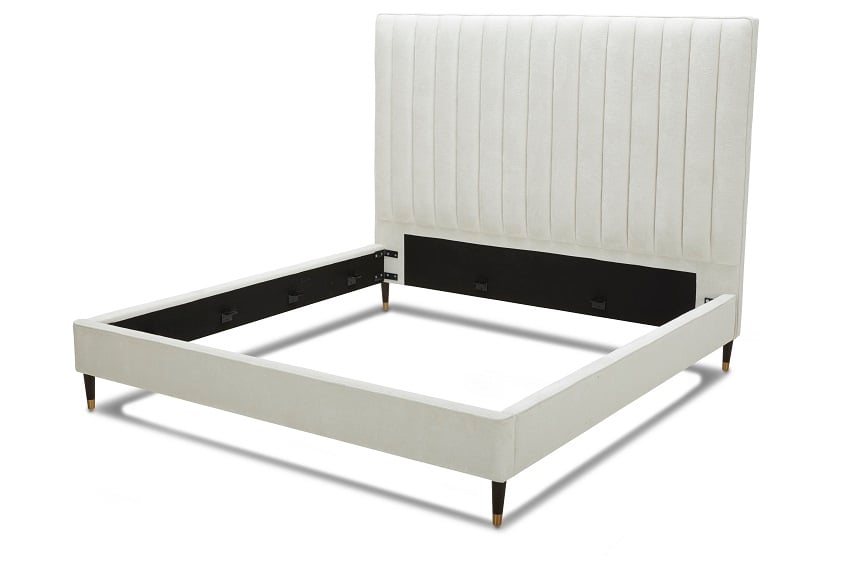 LA Furniture Hemlock Contemporary White Fabric EK Bed VGKK-B606-WHT-BED-EK Contemporary Style by Vig Furnitrue Number 79766 Catch Home Goods