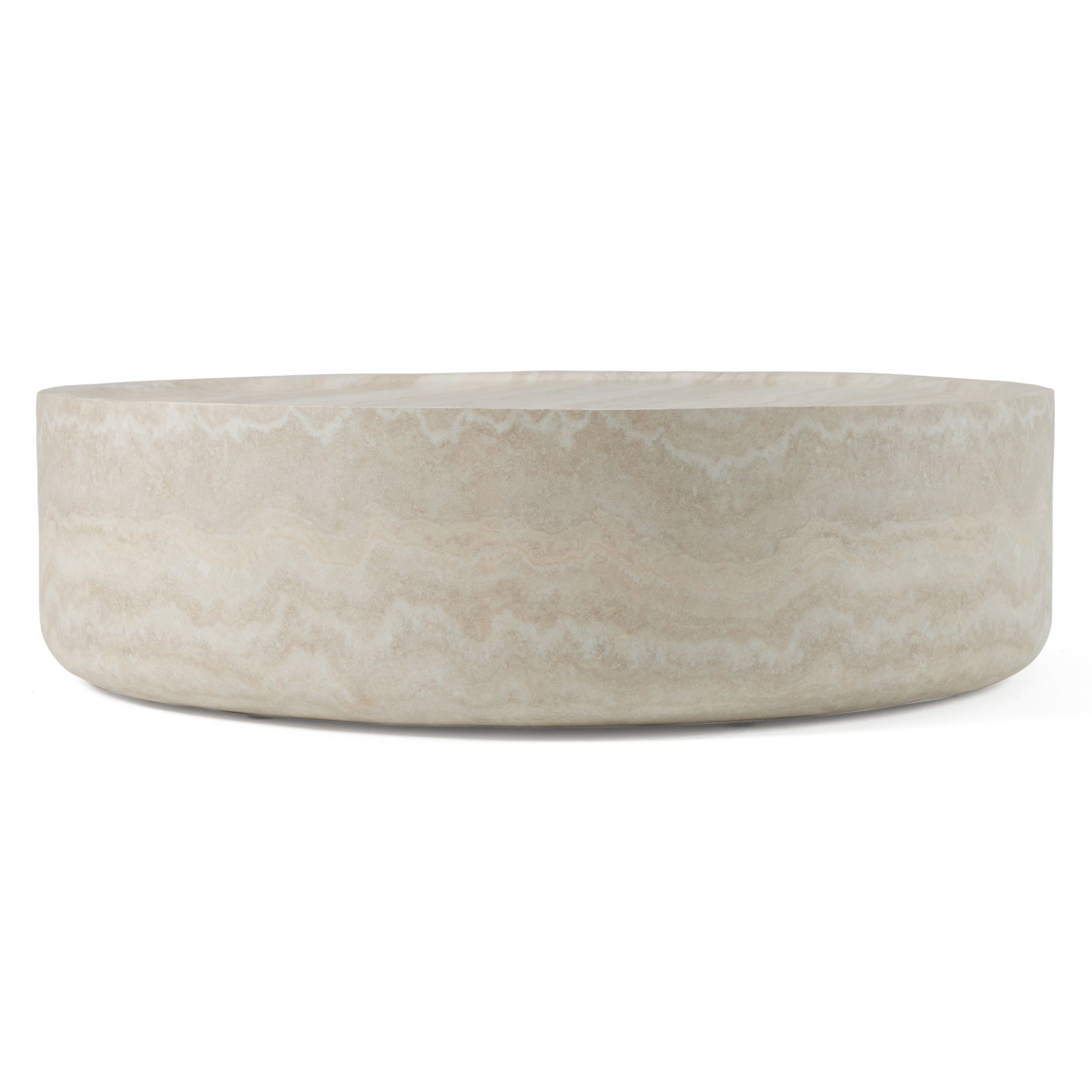 LA Furniture Benji Modern Faux Travertine Round Large Coffee Table VGIP-ST903 Contemporary Style by Vig Furnitrue Number 82634 Catch Home Goods