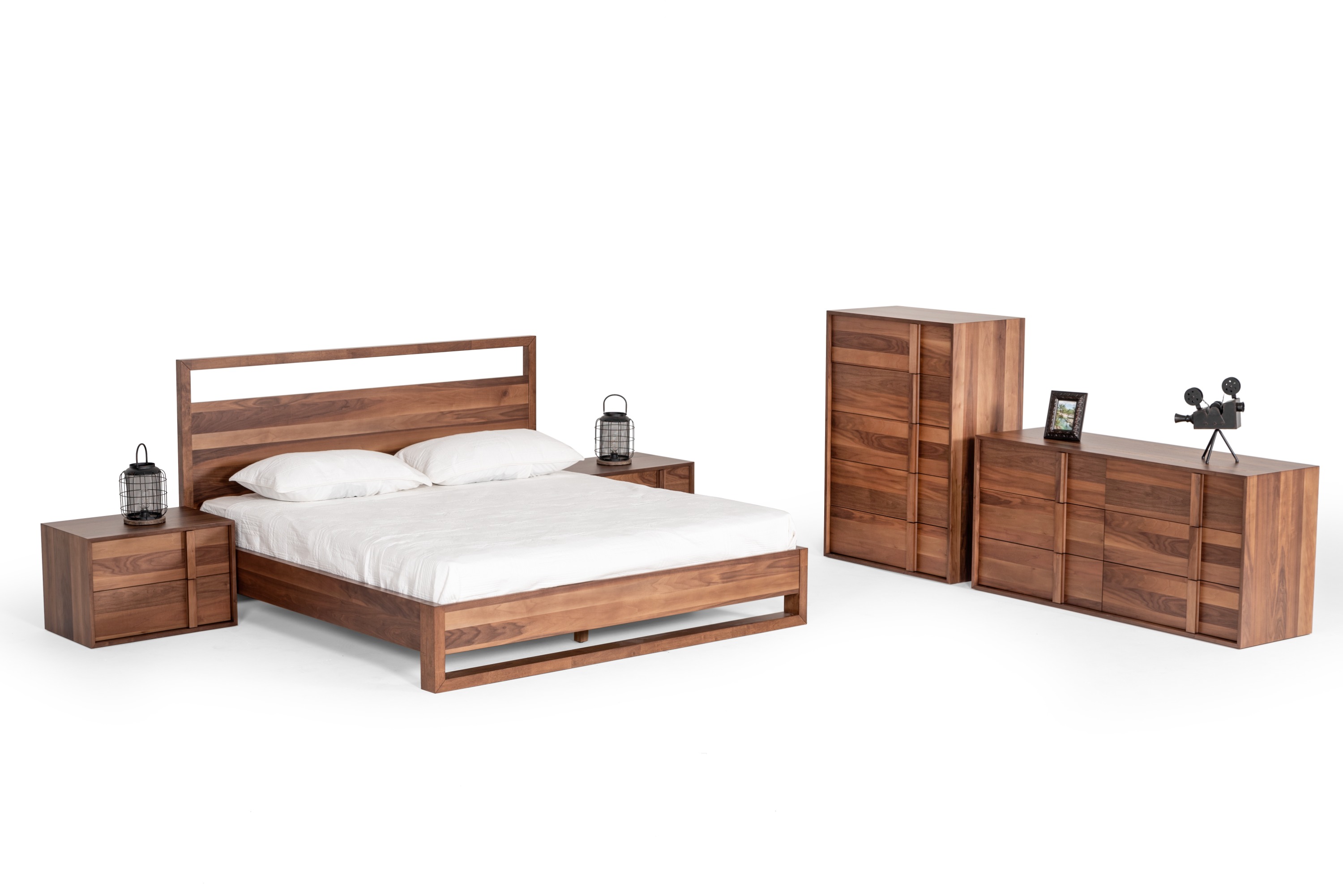 LA Furniture California King Berlin Modern Walnut Bed VGMABR-92-CK Contemporary Style by Vig Furnitrue Number 78018 Catch Home Goods