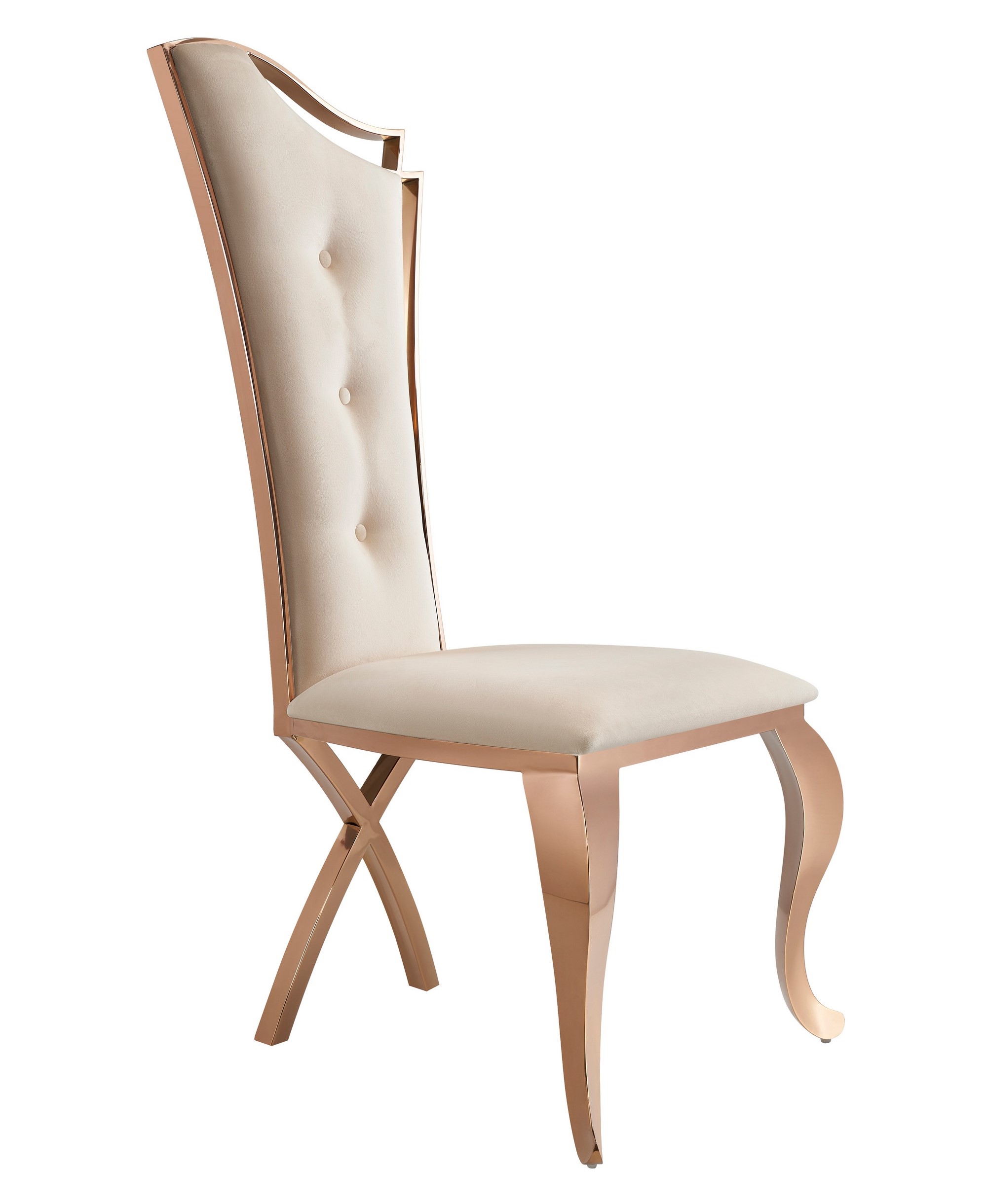 LA Furniture Bonnie Beige Velvet & Rose Gold Dining Chair (Set of 2) VGZAY906-BEI-DC Contemporary Style by Vig Furnitrue Number 79057Z Catch Home Goods